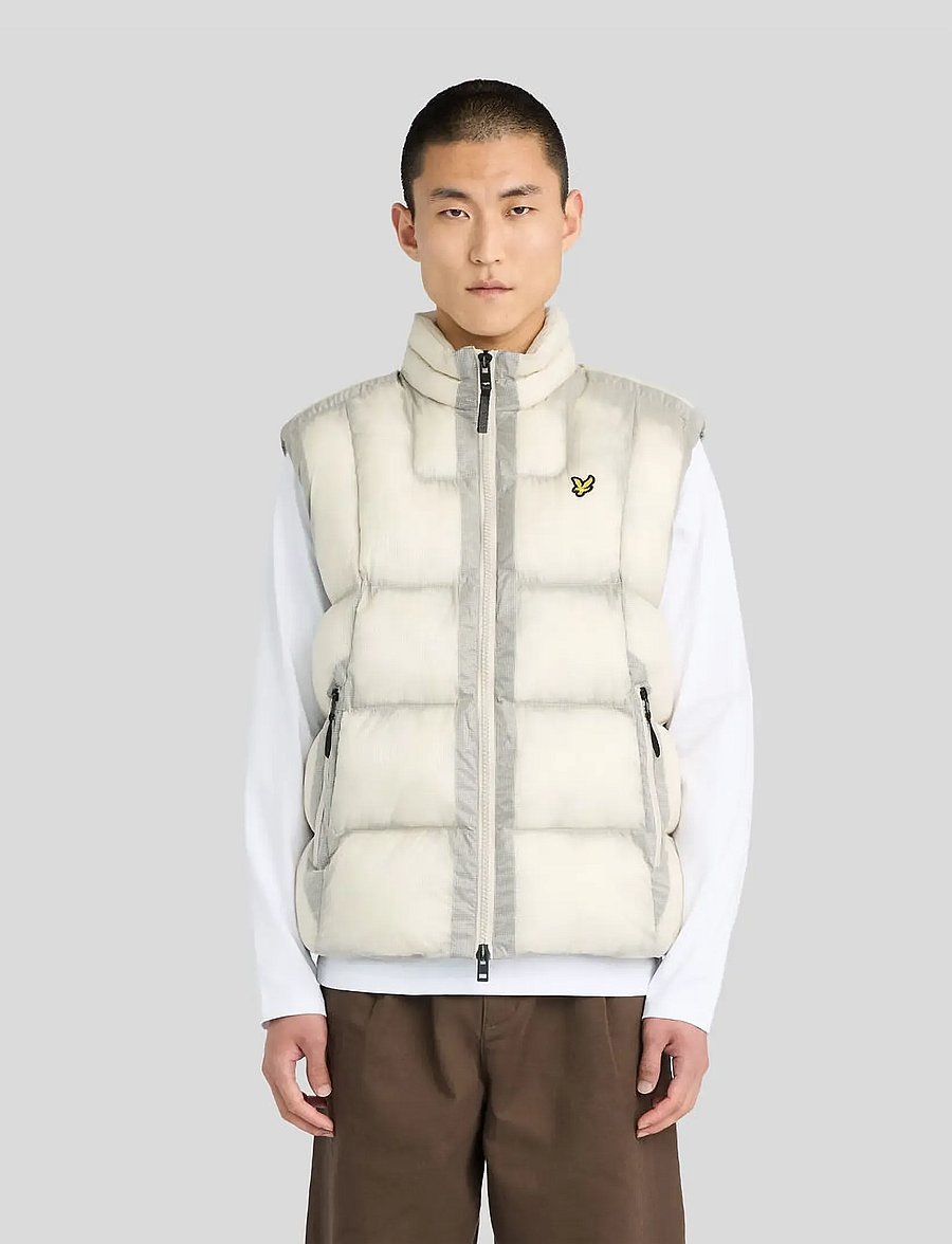 Lyle & Scott - Translucent Puffer Gilet - putty - 0