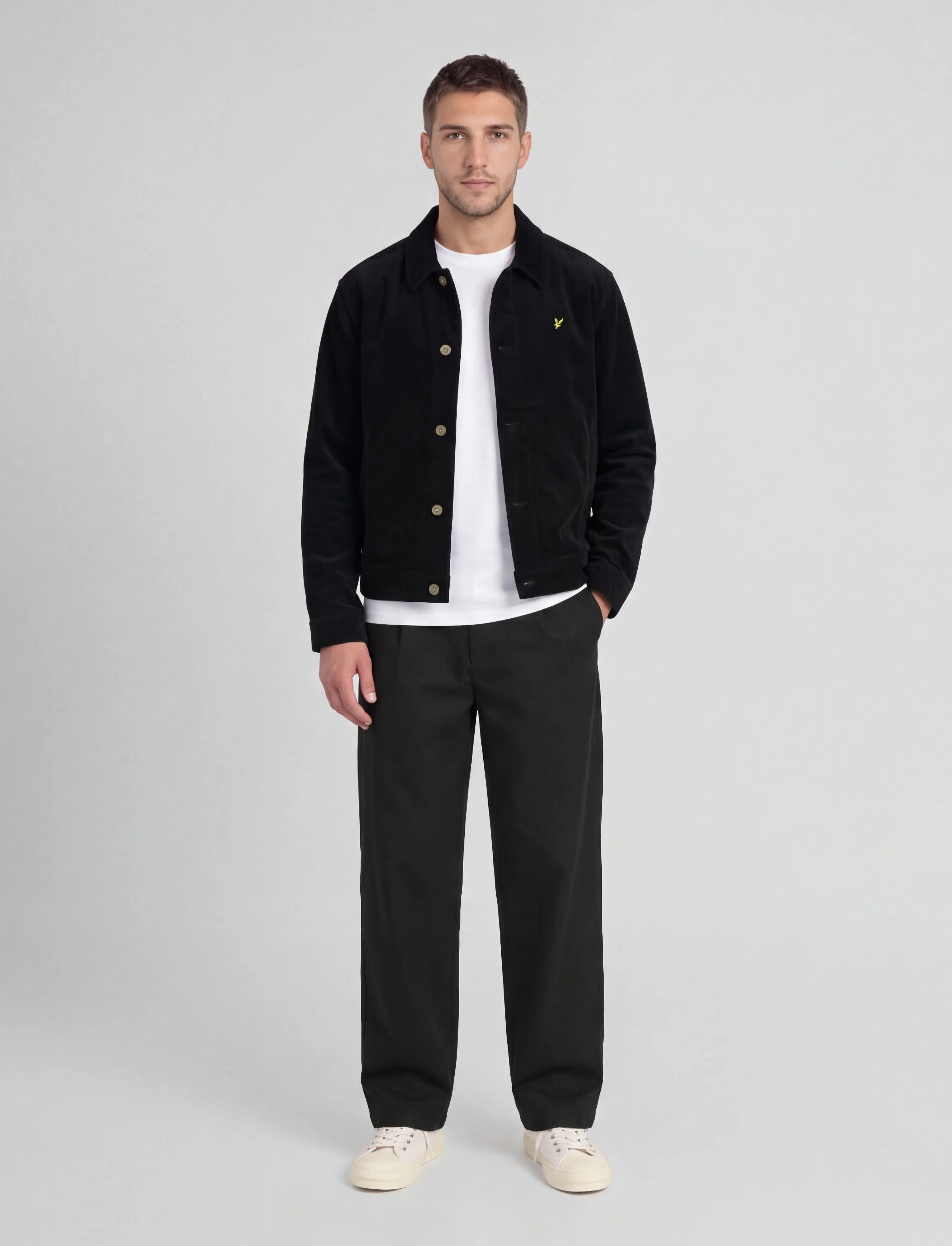 Lyle & Scott - Cord Collared Jacket - herbstjacken - jet black - 3