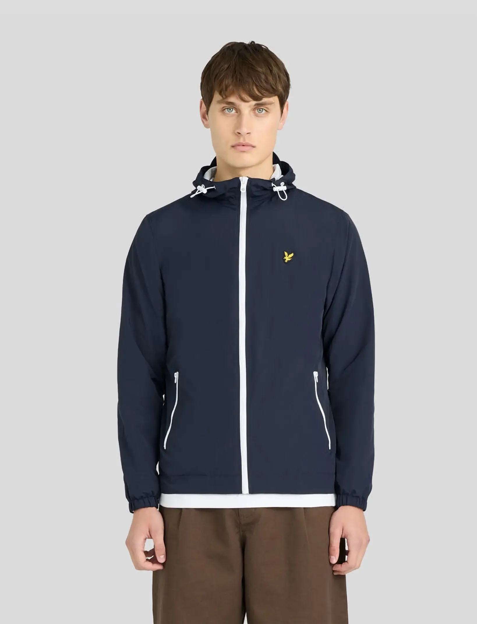 Lyle & Scott Contrast Zip Through Hooded Jacket - Jackor - DARK NAVY/WHITE / navy