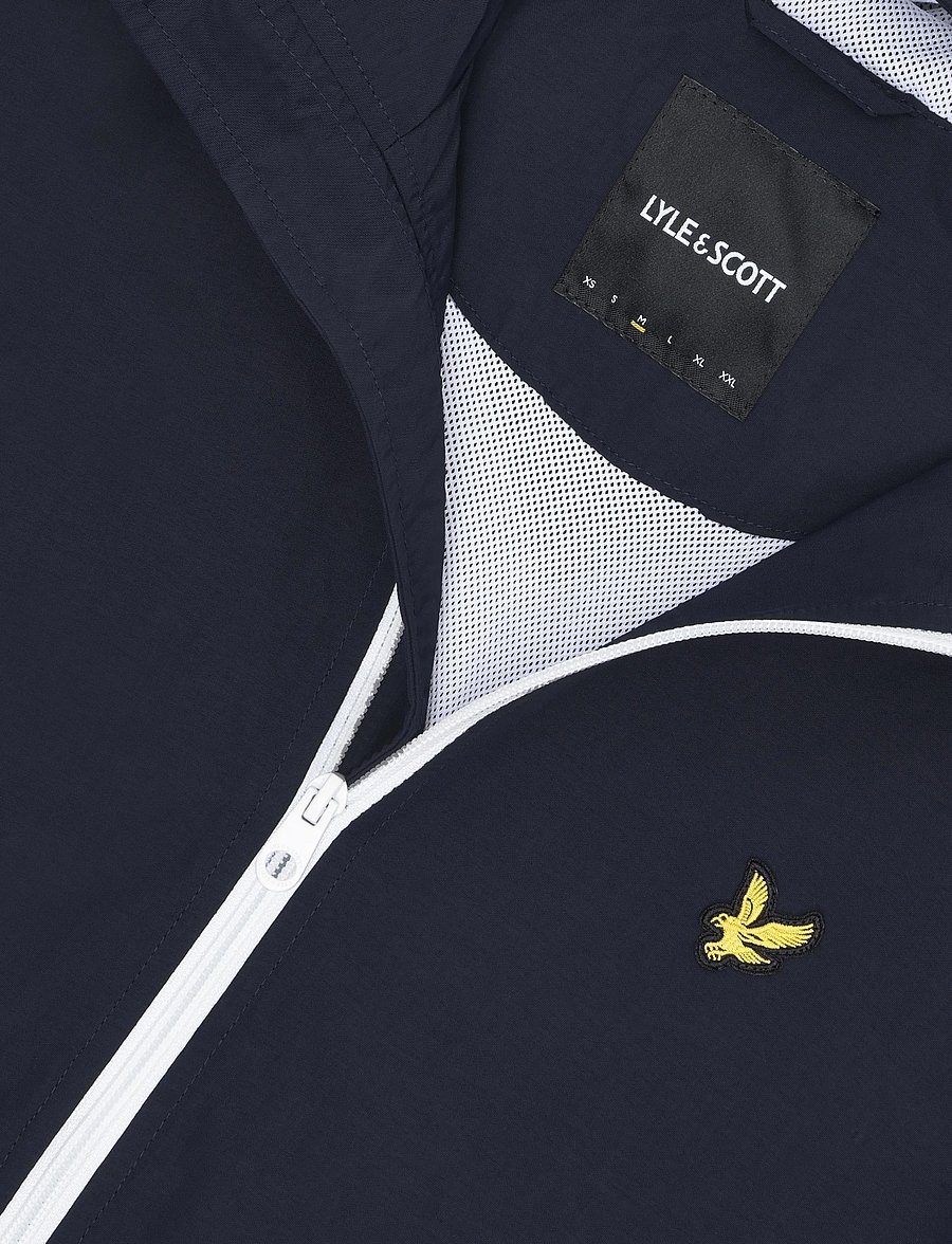Lyle & Scott - Contrast Zip Through Hooded Jacket - kevadjoped - dark navy/white - 2