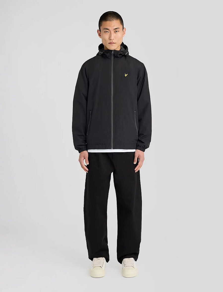 Lyle & Scott - Contrast Zip Through Hooded Jacket - höstjackor - jet black/gunmetal - 4