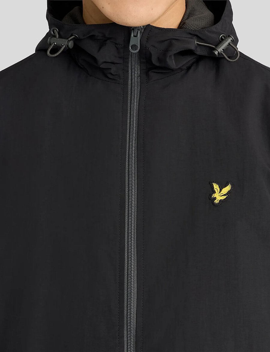Lyle & Scott - Contrast Zip Through Hooded Jacket - höstjackor - jet black/gunmetal - 5