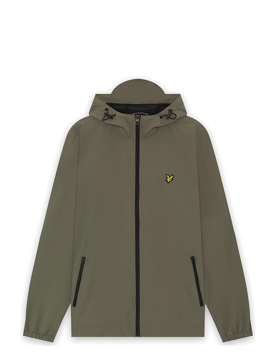 Lyle & Scott - Contrast Zip Through Hooded Jacket - khaki ash/jet black - 0