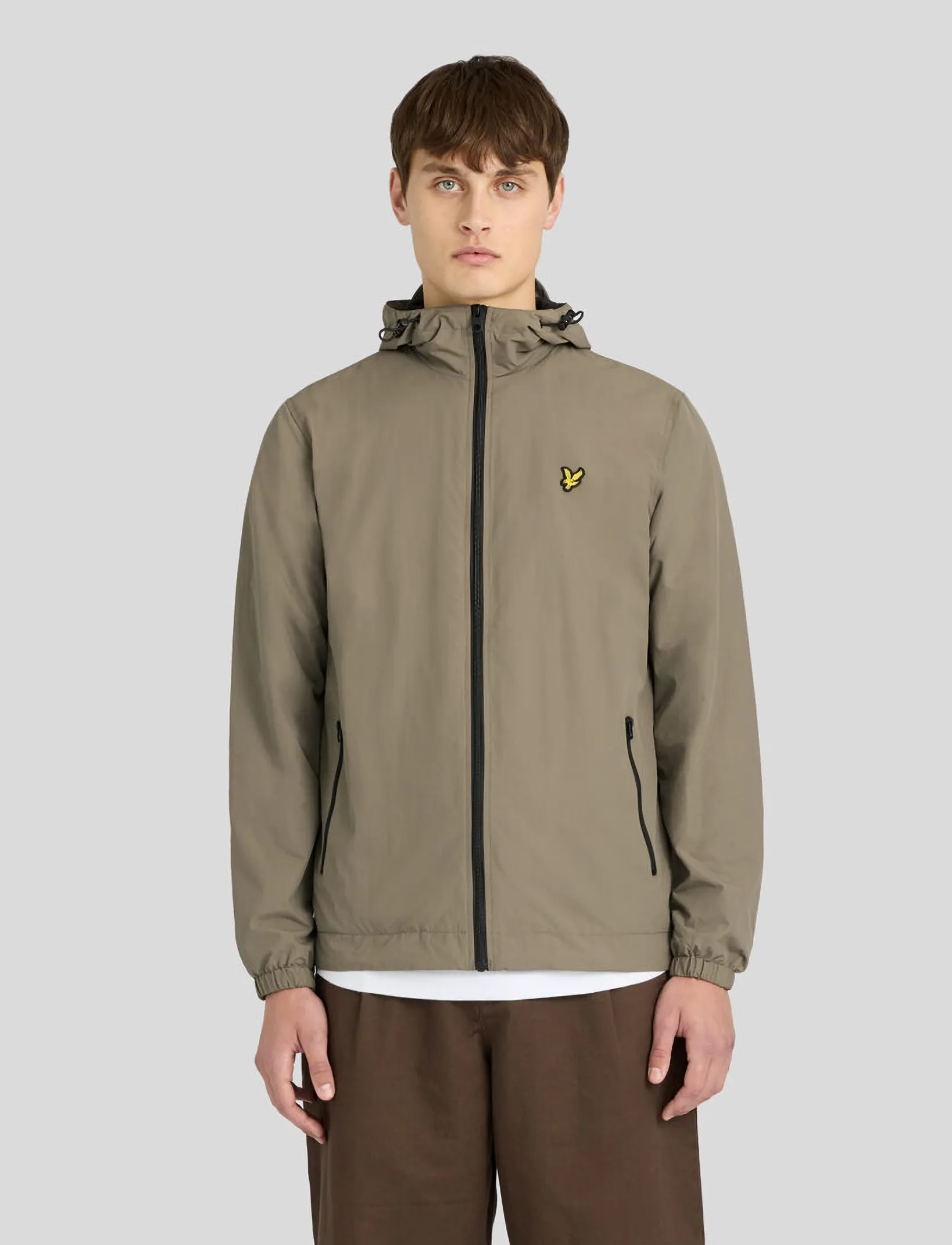 Contrast Zip Through Hooded Jacket