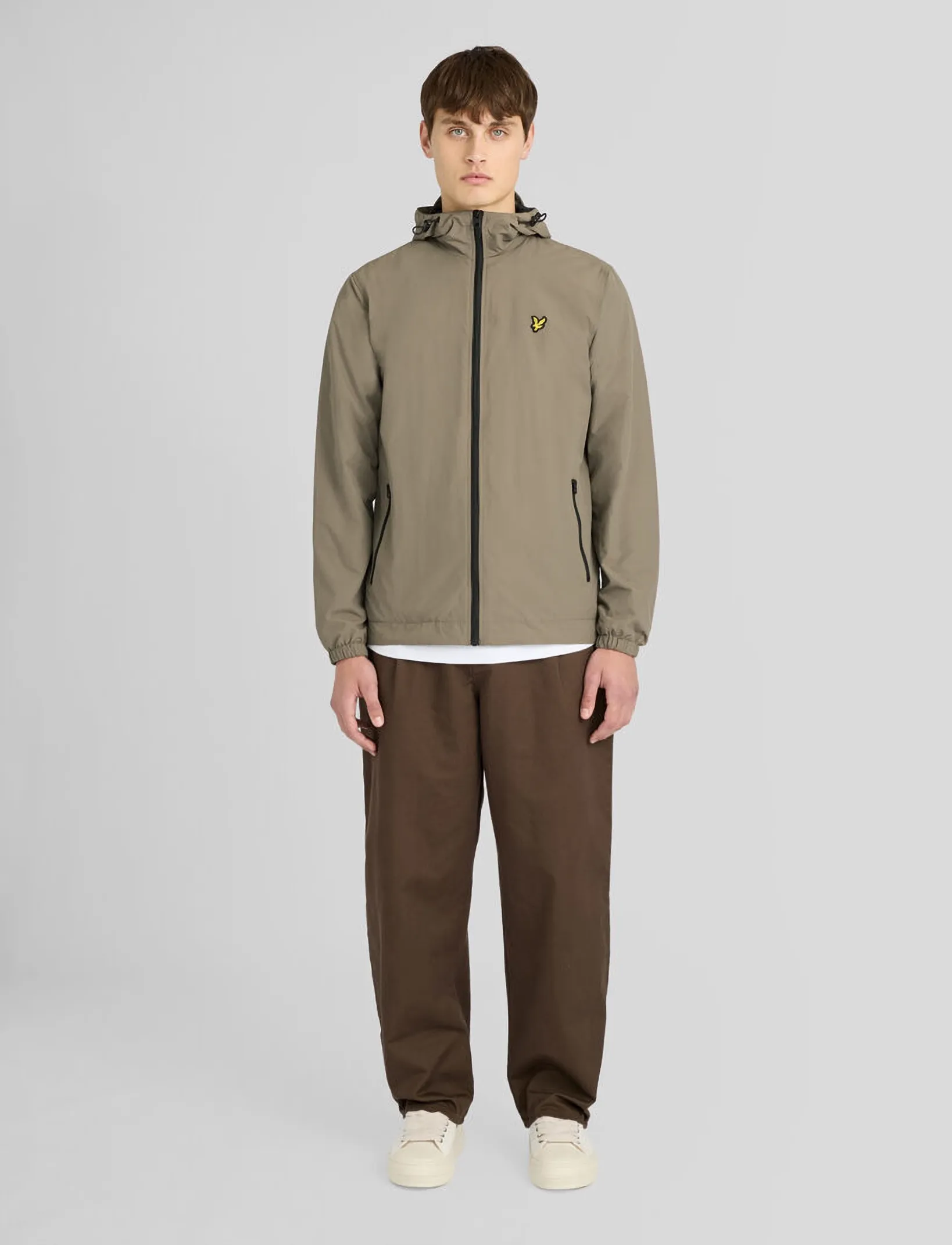 Lyle & Scott - Contrast Zip Through Hooded Jacket - syystakit - khaki ash/jet black - 4