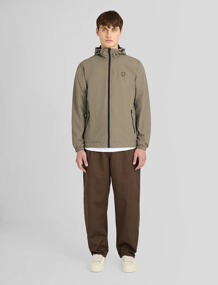 Lyle & Scott - Contrast Zip Through Hooded Jacket - syystakit - khaki ash/jet black - 4