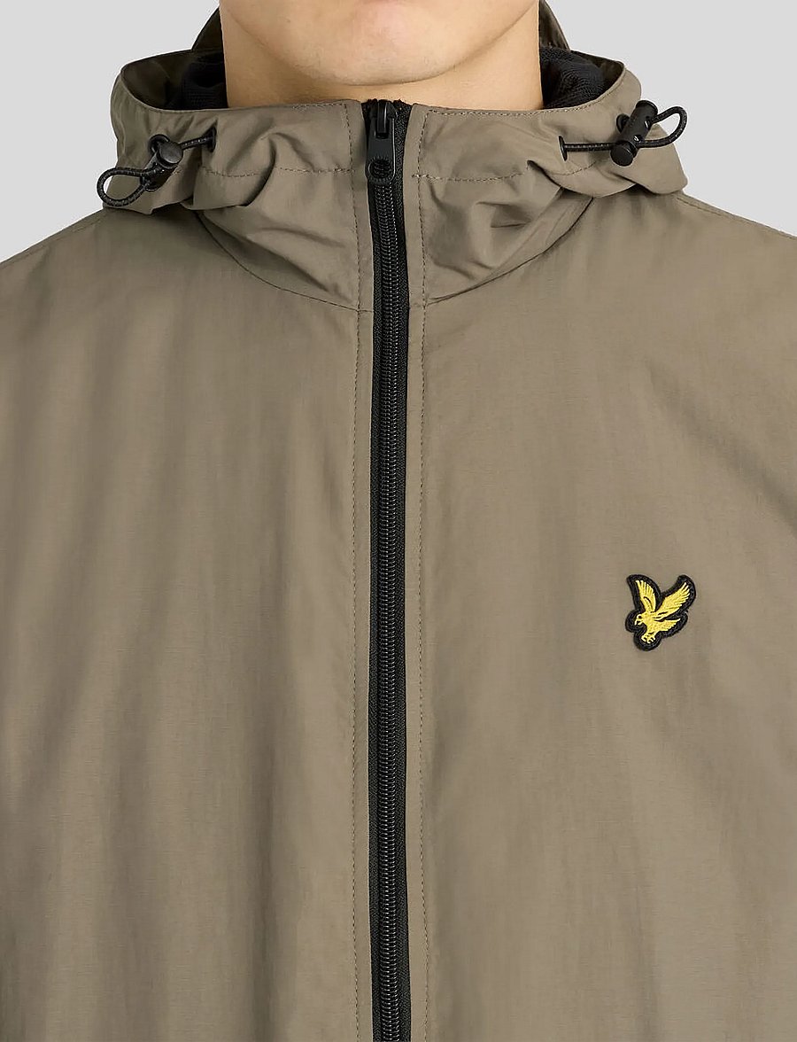Lyle & Scott - Contrast Zip Through Hooded Jacket - syystakit - khaki ash/jet black - 5