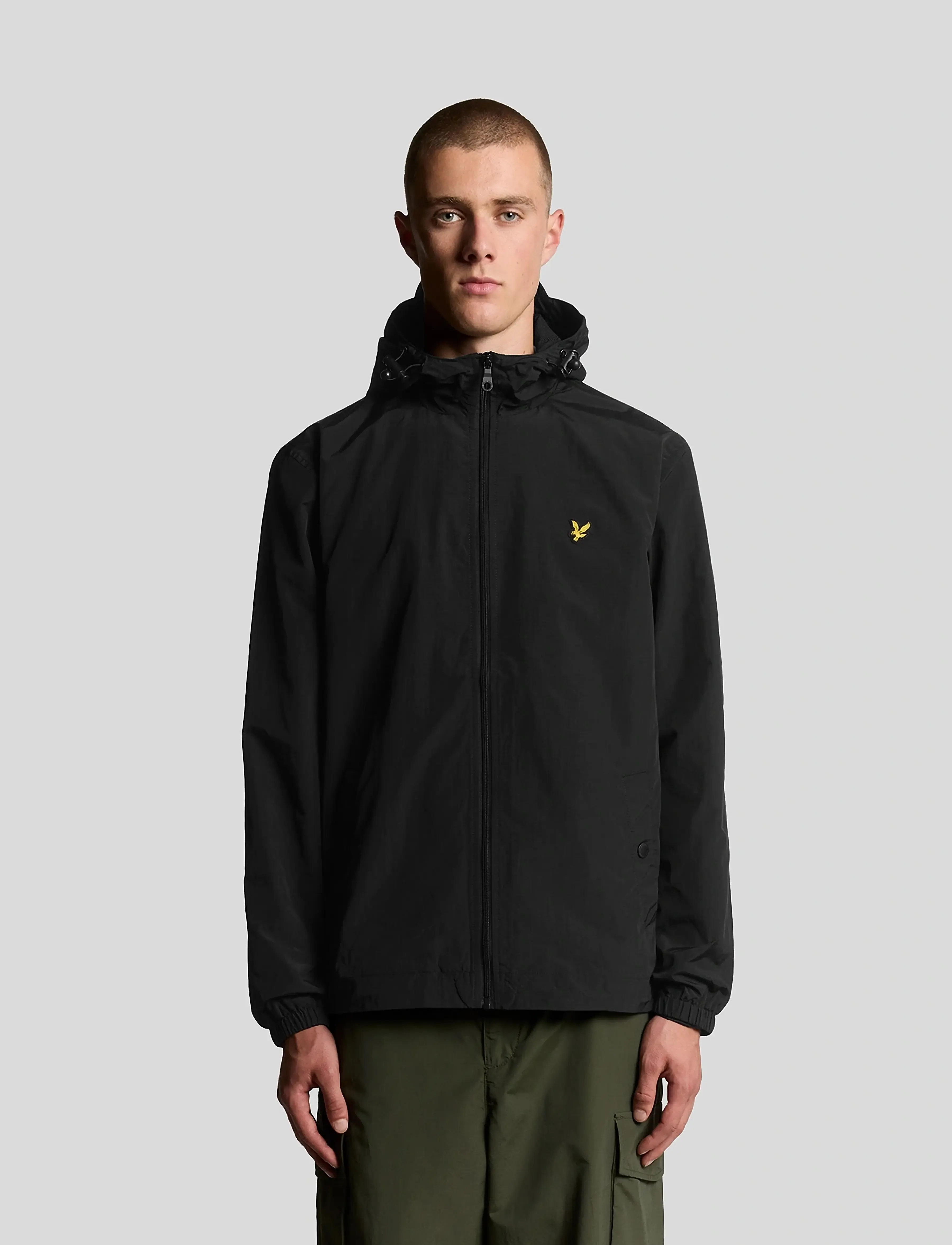 Lyle & Scott Zip Through Hooded Jacket, XL, Jackets, Schwarz - Light Männerswear