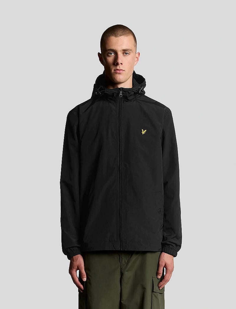 Lyle & Scott - Zip Through Hooded Jacket - frühlingsjacken - jet black - 0