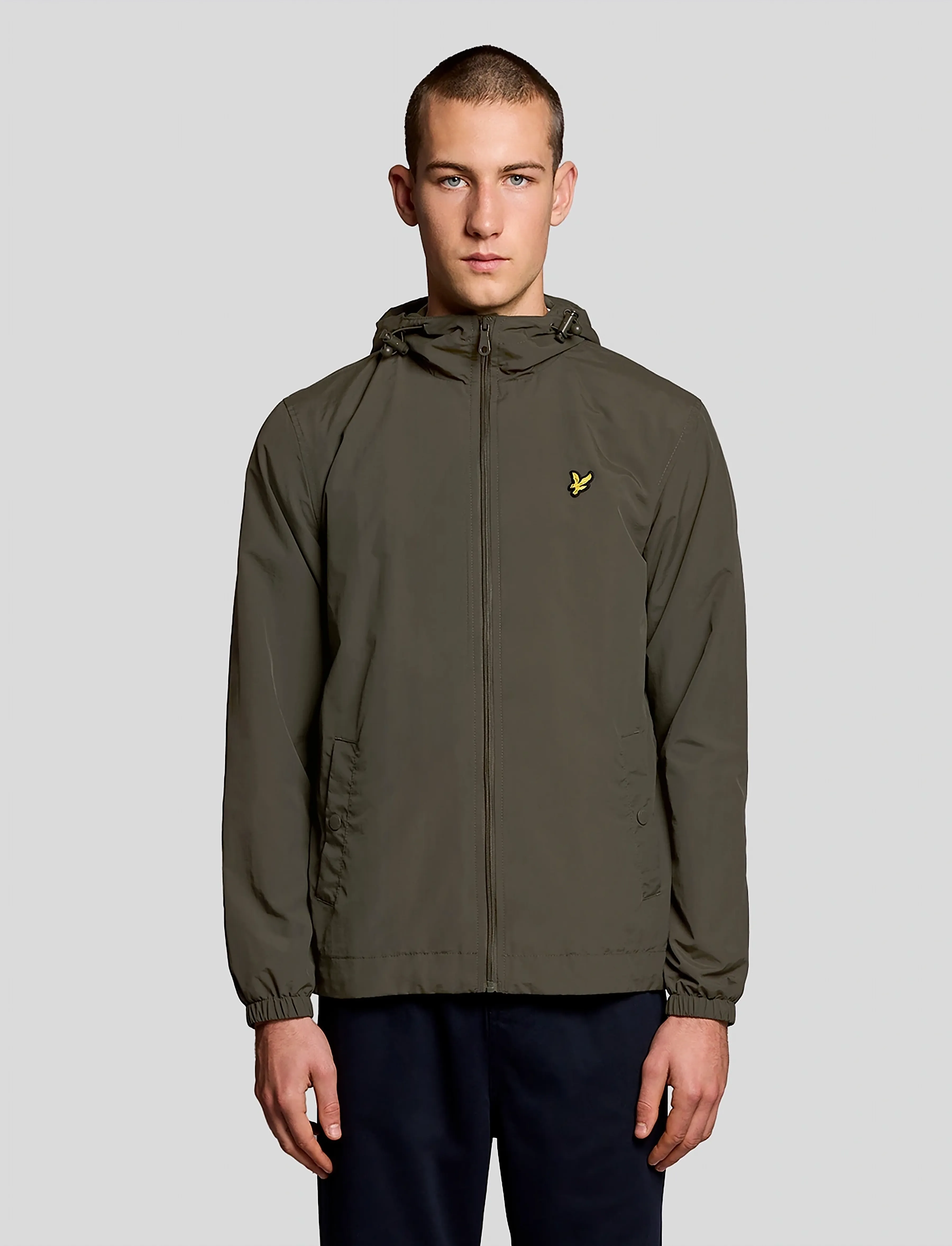 Lyle & Scott Zip Through Hooded Jacket, L, Jackets, Grün - Light Männerswear