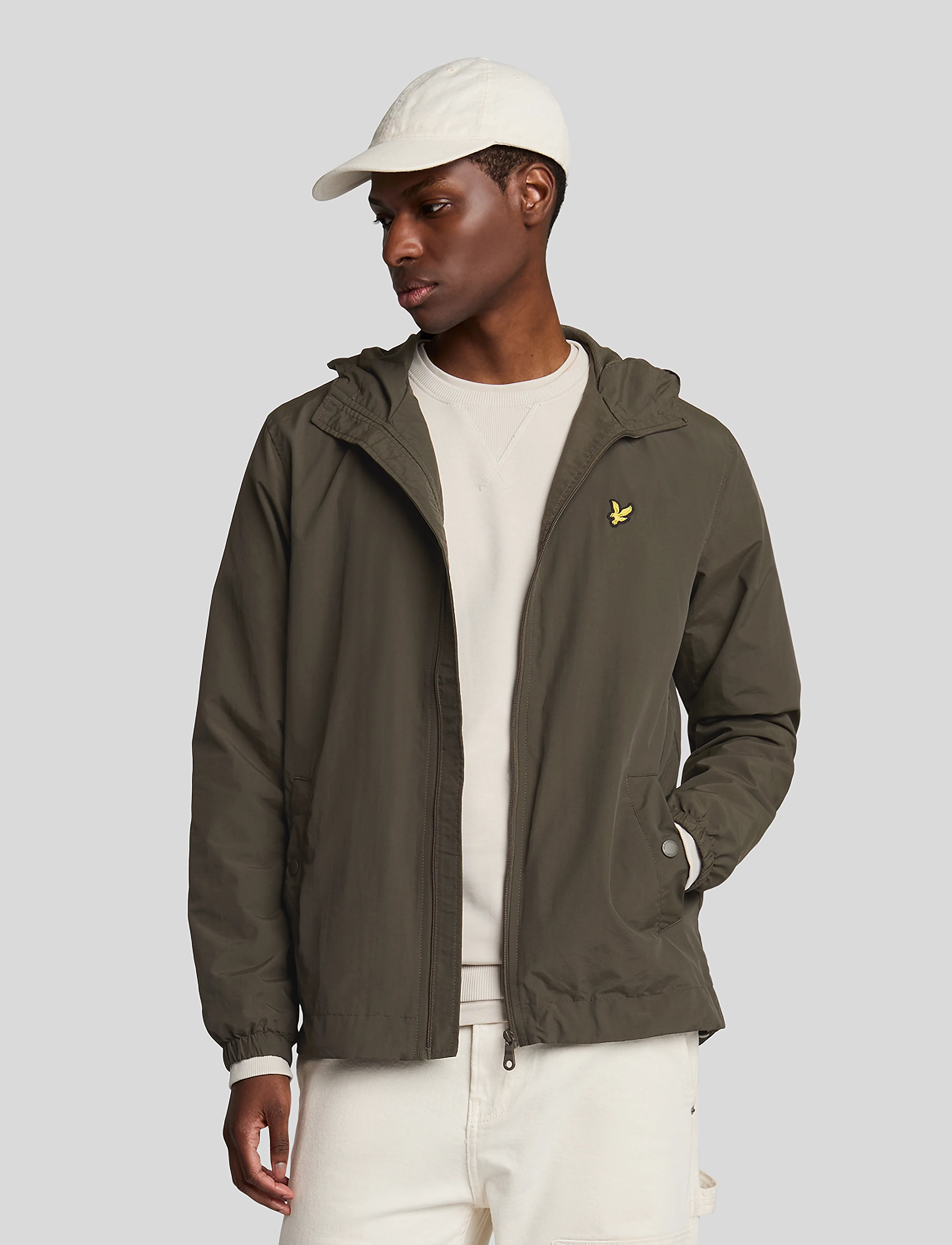 Lyle & Scott Zip Through Hooded Jacket - Forårsjakker - W485 OLIVE / green
