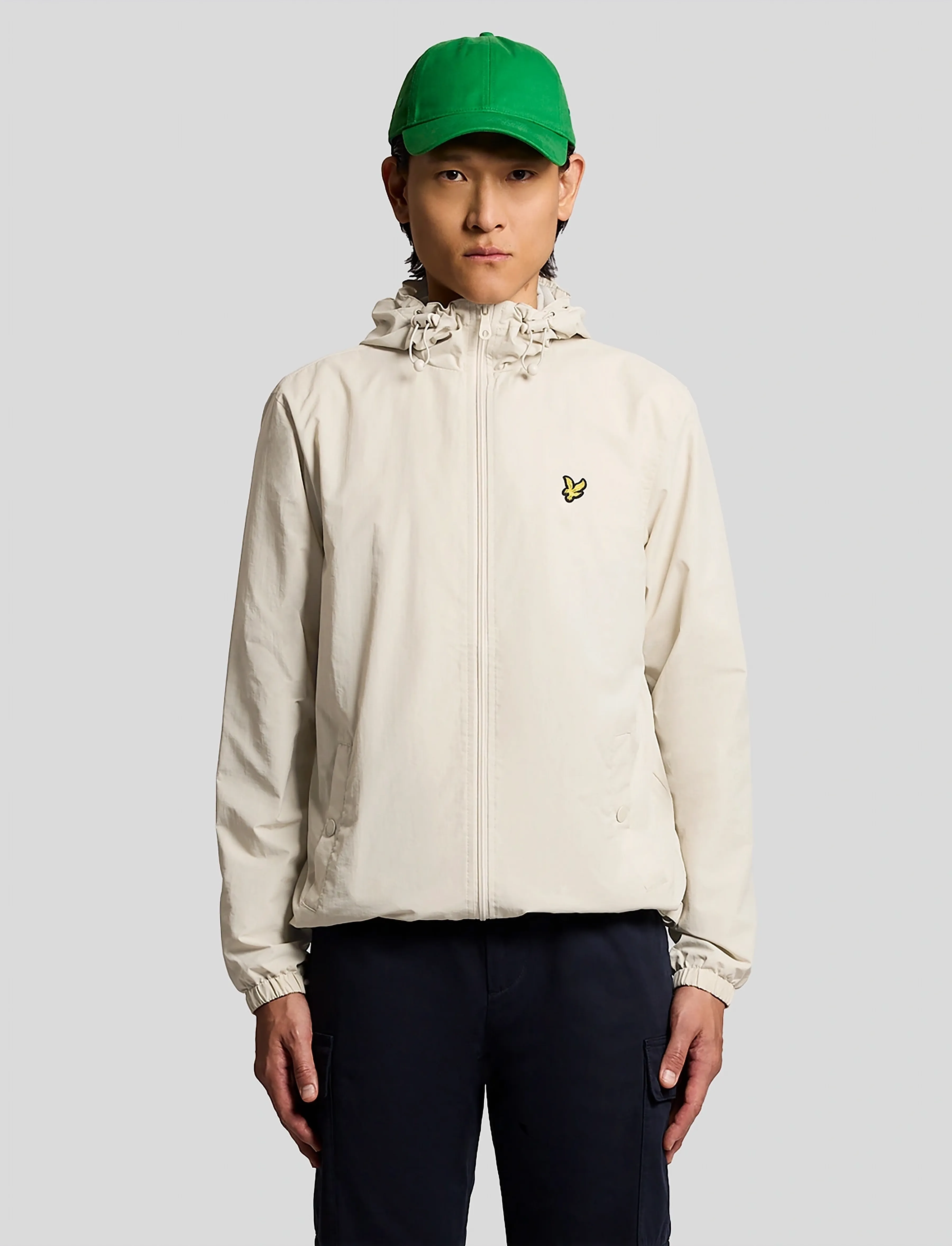 Lyle & Scott Zip Through Hooded Jacket, M, Jackets, Creme - Light Männerswear
