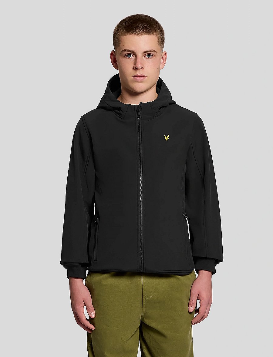 Lyle & Scott - SoftShell Hooded Jacket - hættetrøjer - jet black - 0