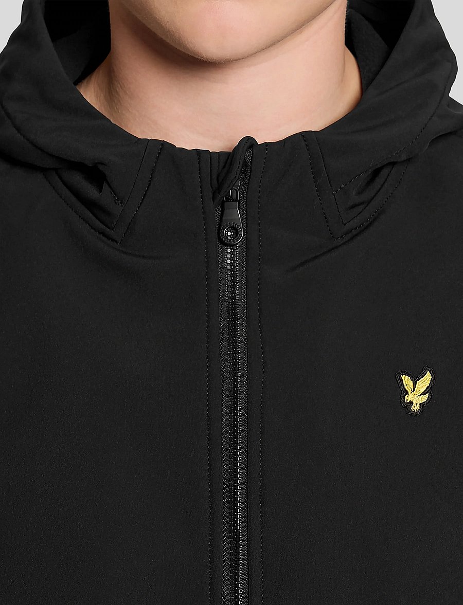 Lyle & Scott - SoftShell Hooded Jacket - huvtröjor - jet black - 5