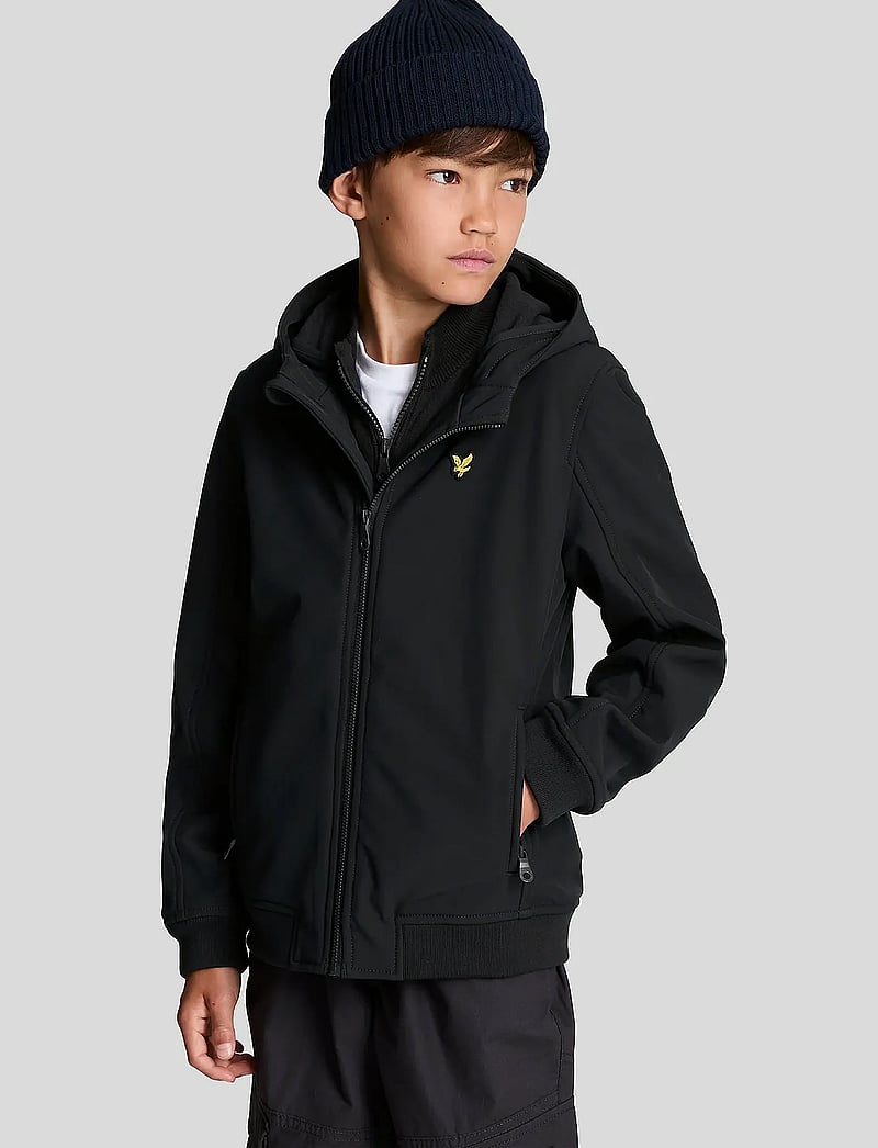 Lyle & Scott - SoftShell Hooded Jacket - hættetrøjer - z865 jet black - 0