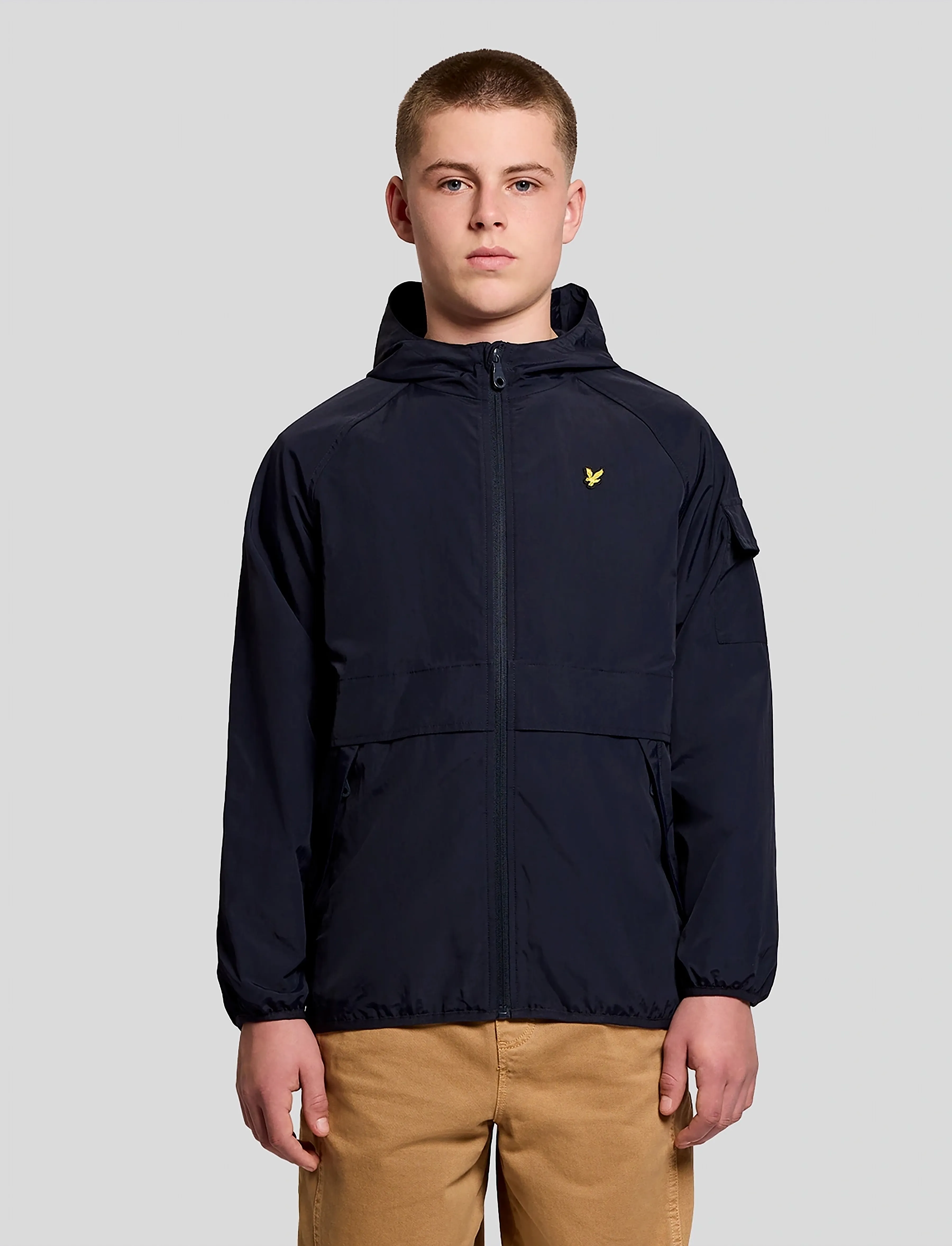 Lyle & Scott Hooded Windbreaker Jacket, 128-134, Jackets Coats, Marineblau - Windbreaker, Kinder