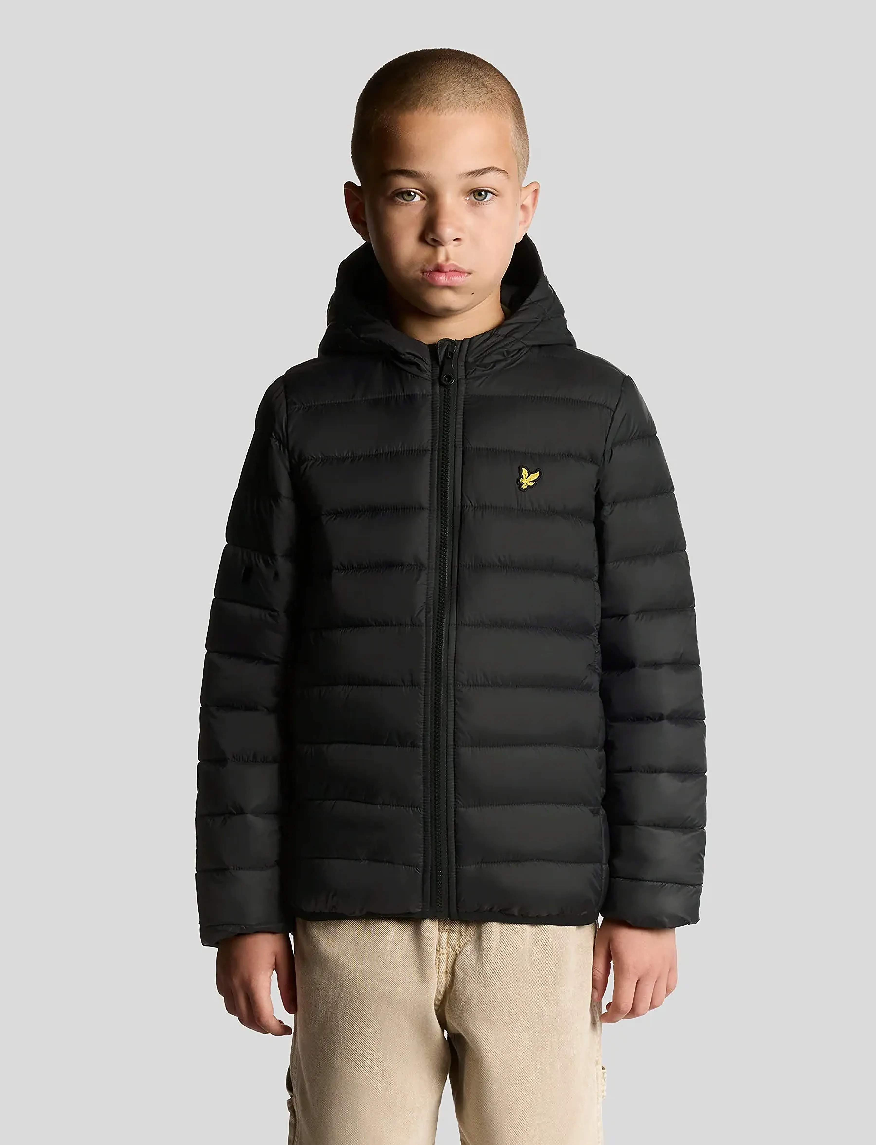 Lyle & Scott Light Weight Padded Jacket, 140-146, Jackets Coats, Schwarz - Puffer Padded, Kinder