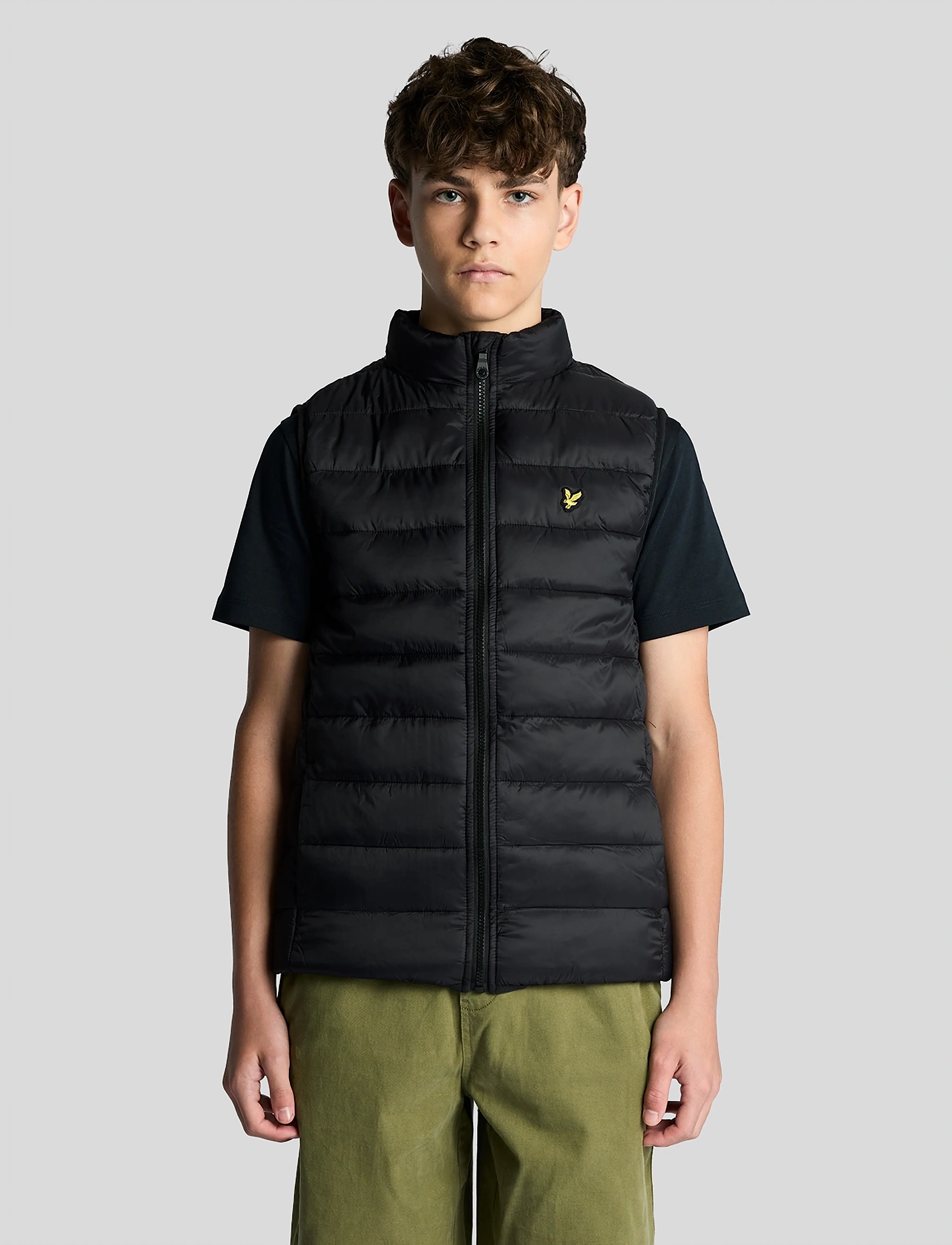 Lyle & Scott Light Weight Padded Gilet, 140-146, Oberbekleidung, Schwarz - Outdoor Westen, Kinder
