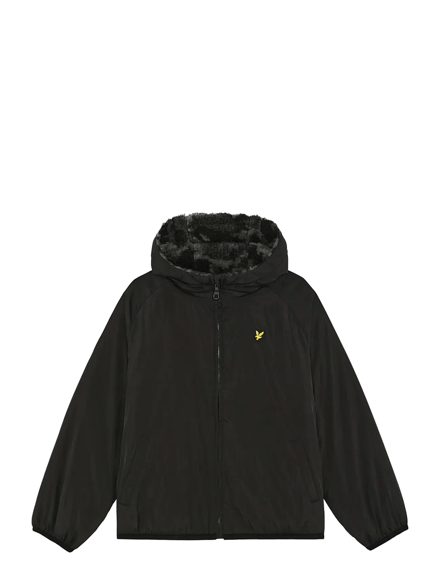 Lyle & Scott - Pixelated Print Reversible Fleece Jacket - jet black - 1