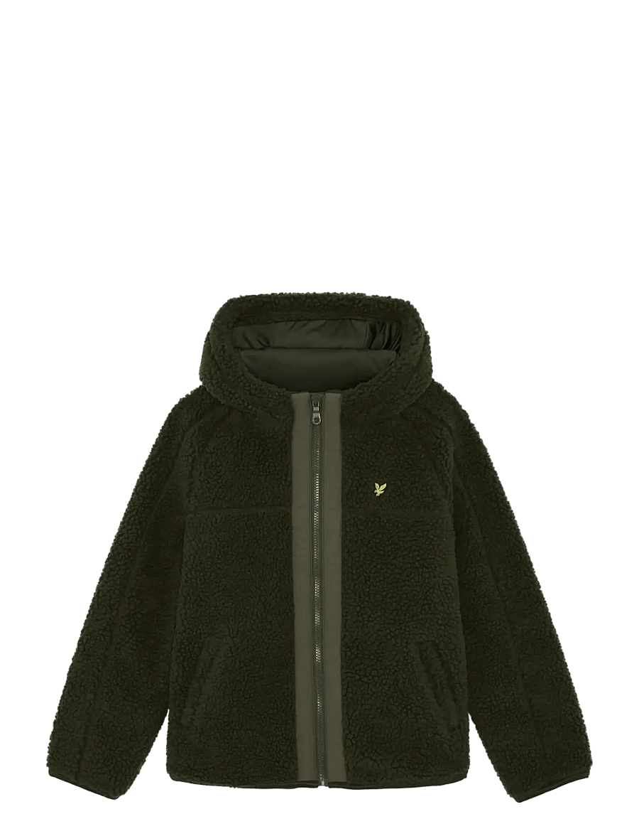 Lyle & Scott - Hooded Sherpa Fleece Jacket - deep depths - 0