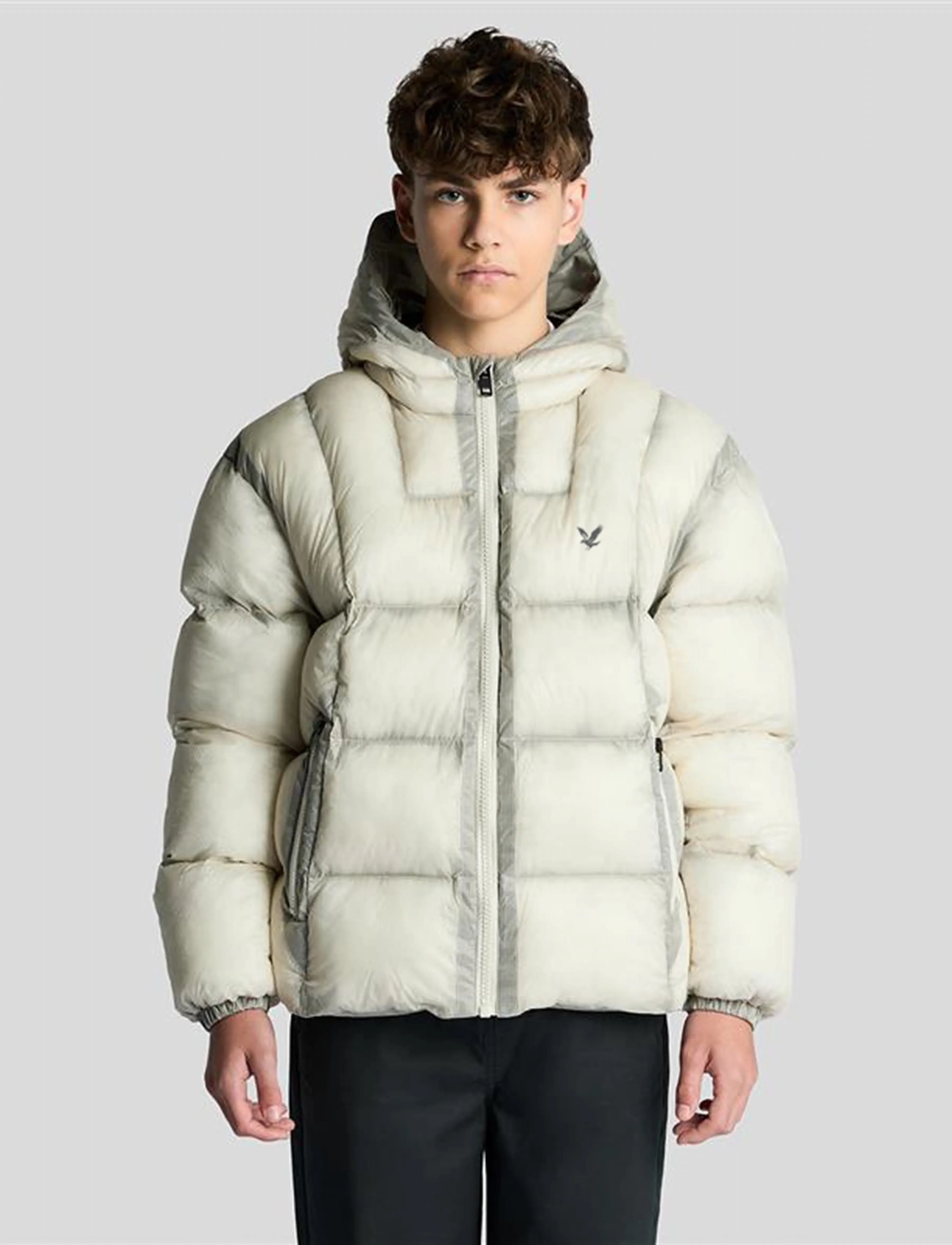 Lyle & Scott Translucent Puffer Jacket, 152-158, Beige, Jakker Og Frakker > Puffer Og Vatterede, Børn