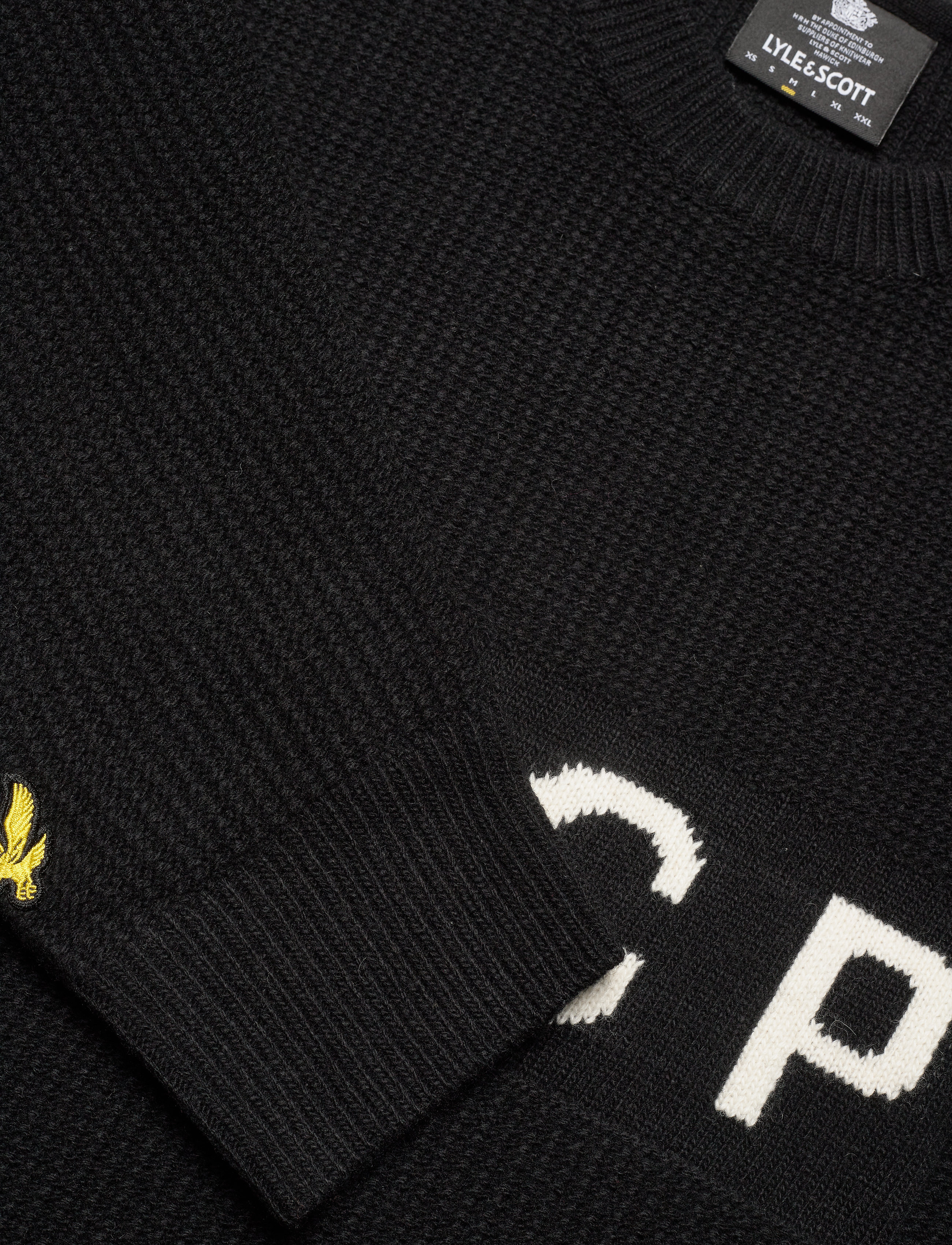 Lyle & Scott - Embroidered Logo Knitted Jumper - jet black - 2