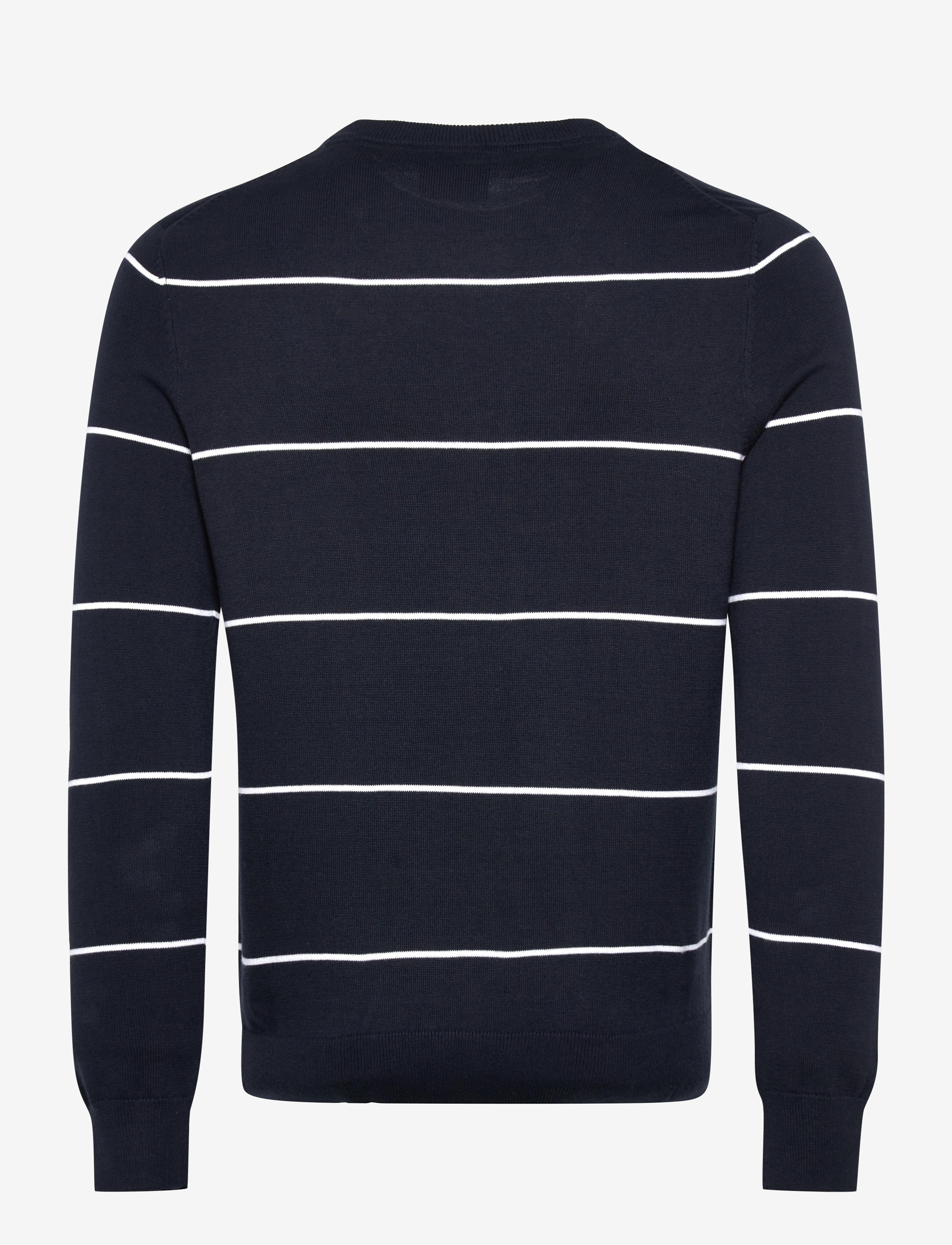 Lyle & Scott - Wide Stripe Knitted Crew Neck Jumper - dark navy - 1