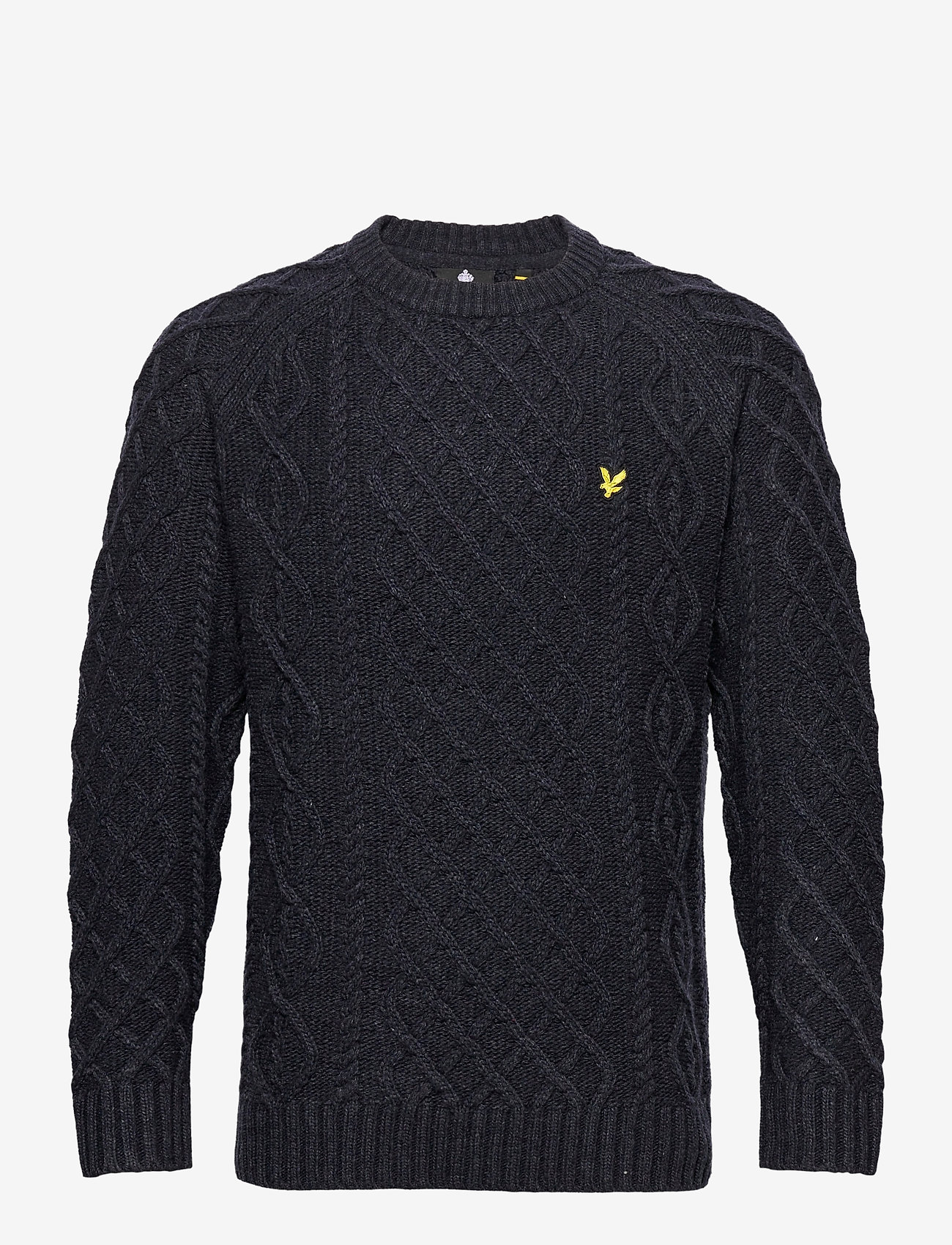 Lyle & Scott - Heavy Cable Knit Crew Neck - dark navy marl - 0