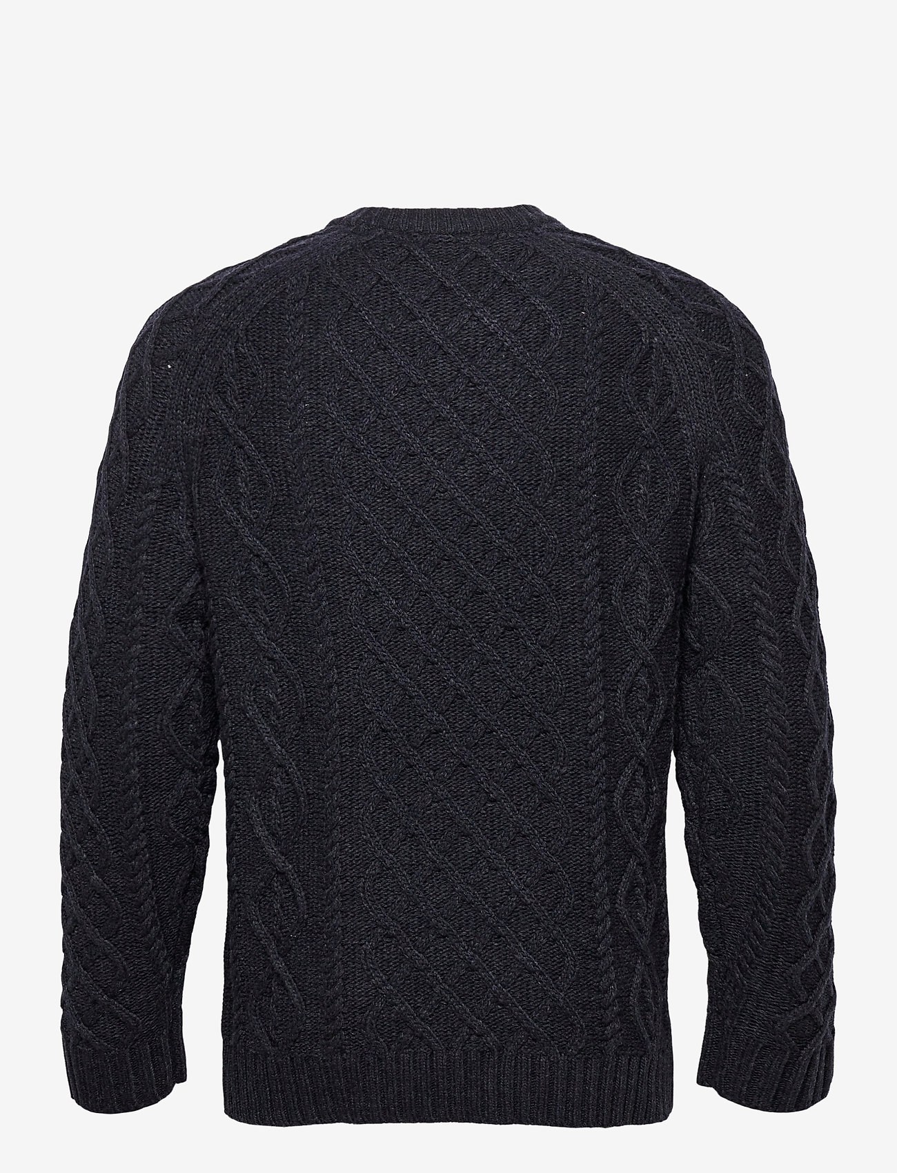 Lyle & Scott - Heavy Cable Knit Crew Neck - dark navy marl - 1