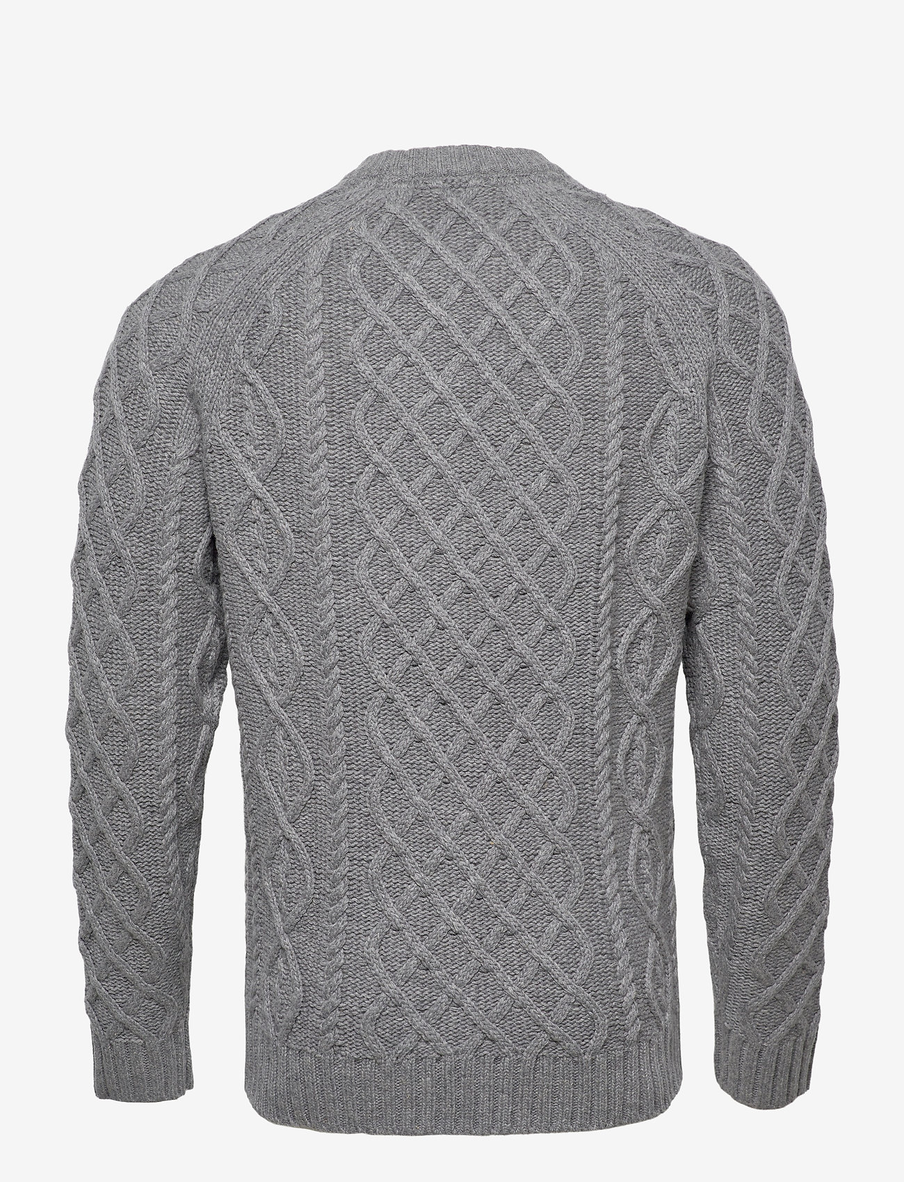 Lyle & Scott - Heavy Cable Knit Crew Neck - mid grey marl - 1