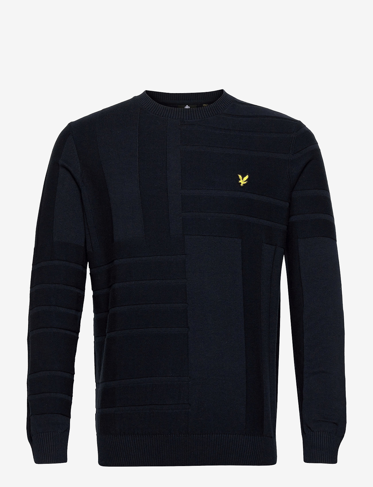 Glitch Pattern Crew Neck Jumper - DARK NAVY