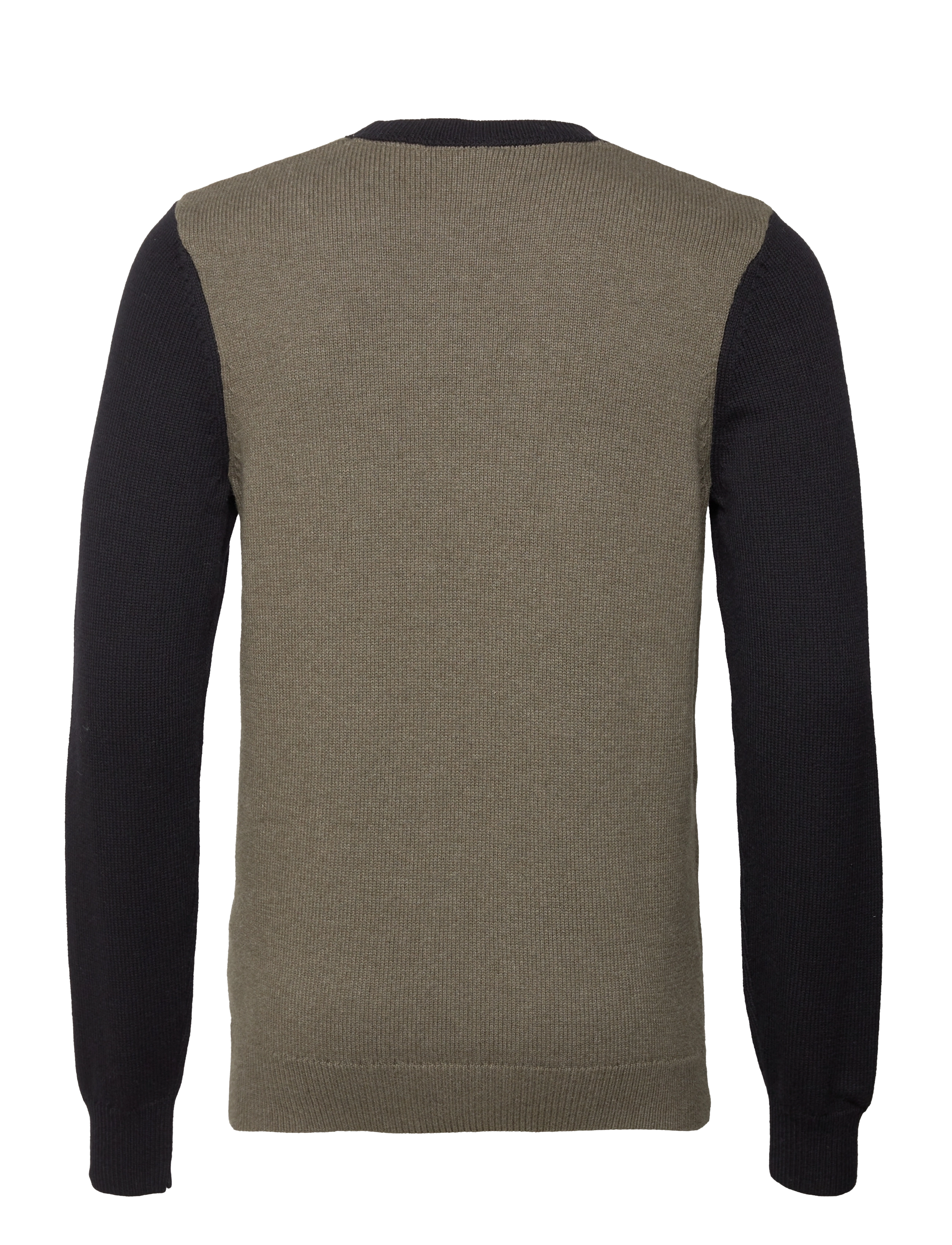 Lyle & Scott - Block Marl Crew Neck - olive marl/jet black - 1