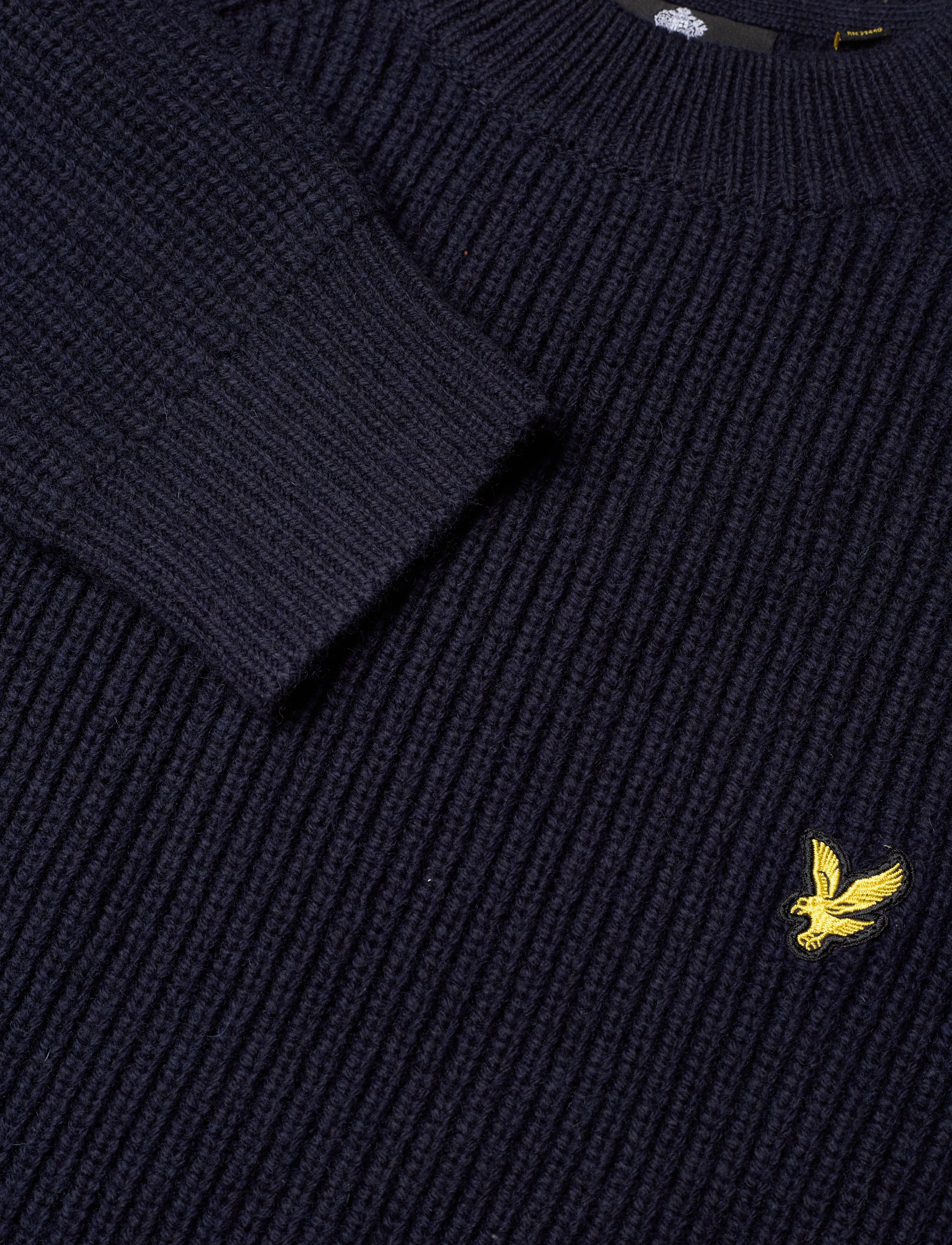 Lyle & Scott - Shaker Stitch Mock Neck Jumper - dark navy - 2