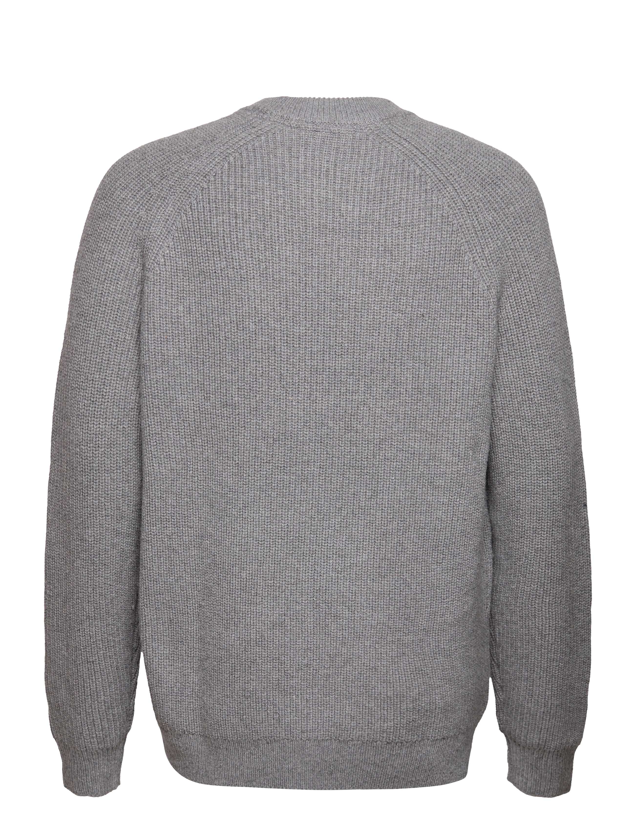 Lyle & Scott - Shaker Stitch Mock Neck Jumper - mid grey marl - 1