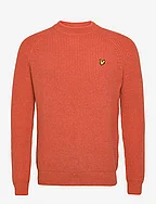 Shaker Stitch Mock Neck Jumper - VICTORY ORANGE