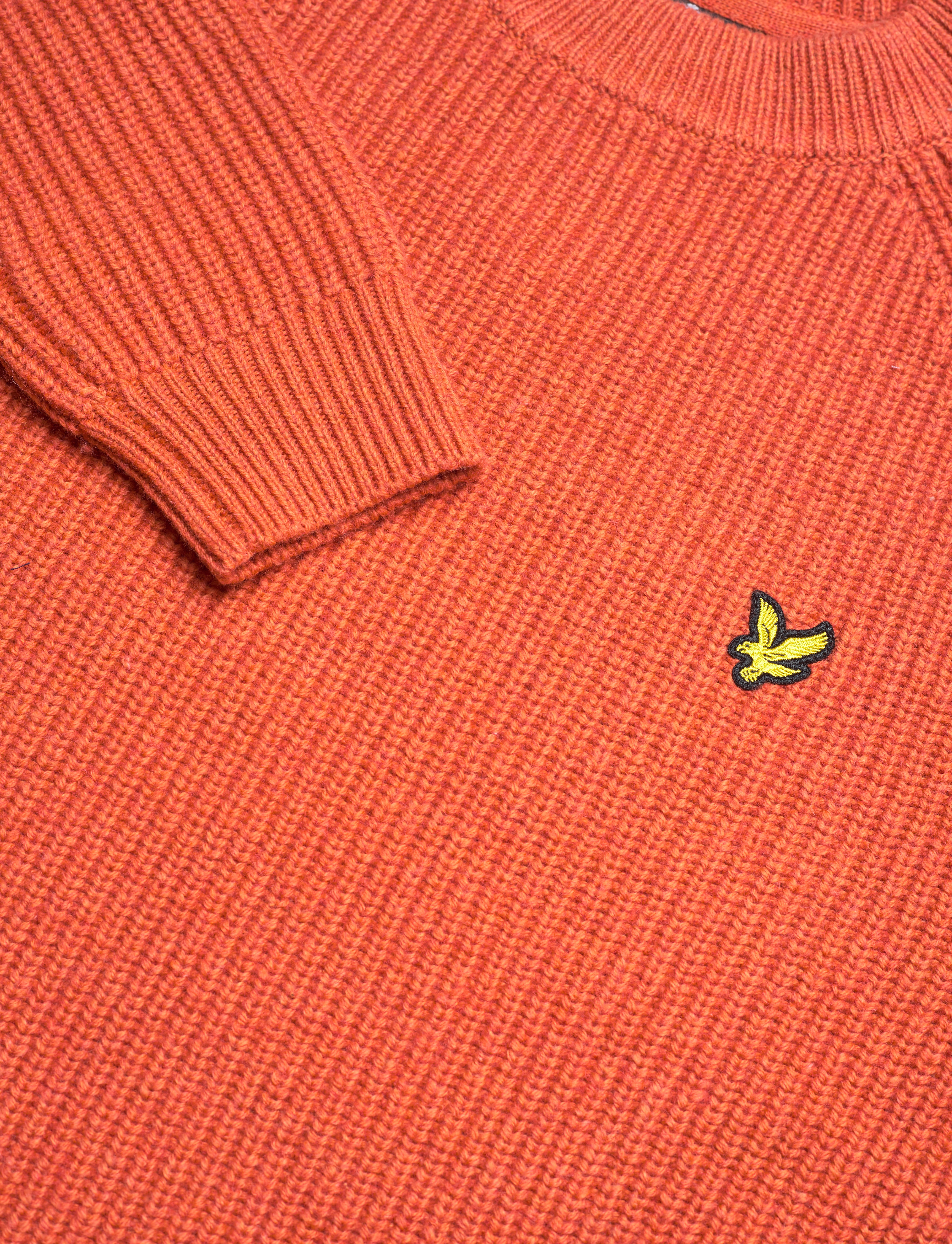 Lyle & Scott - Shaker Stitch Mock Neck Jumper - victory orange - 2