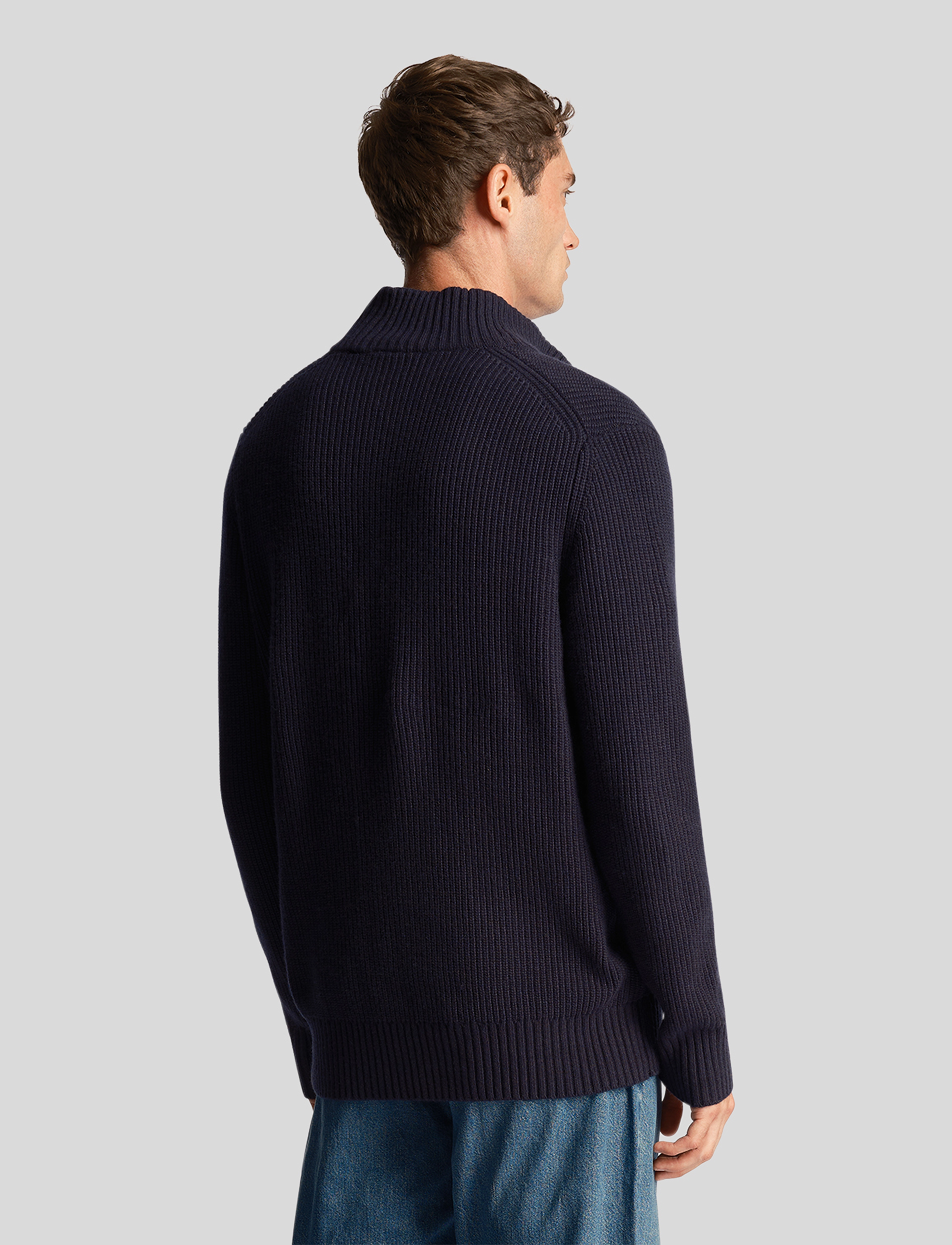 Lyle & Scott - Ribbed Quarter Zip Jumper - dark navy - 4