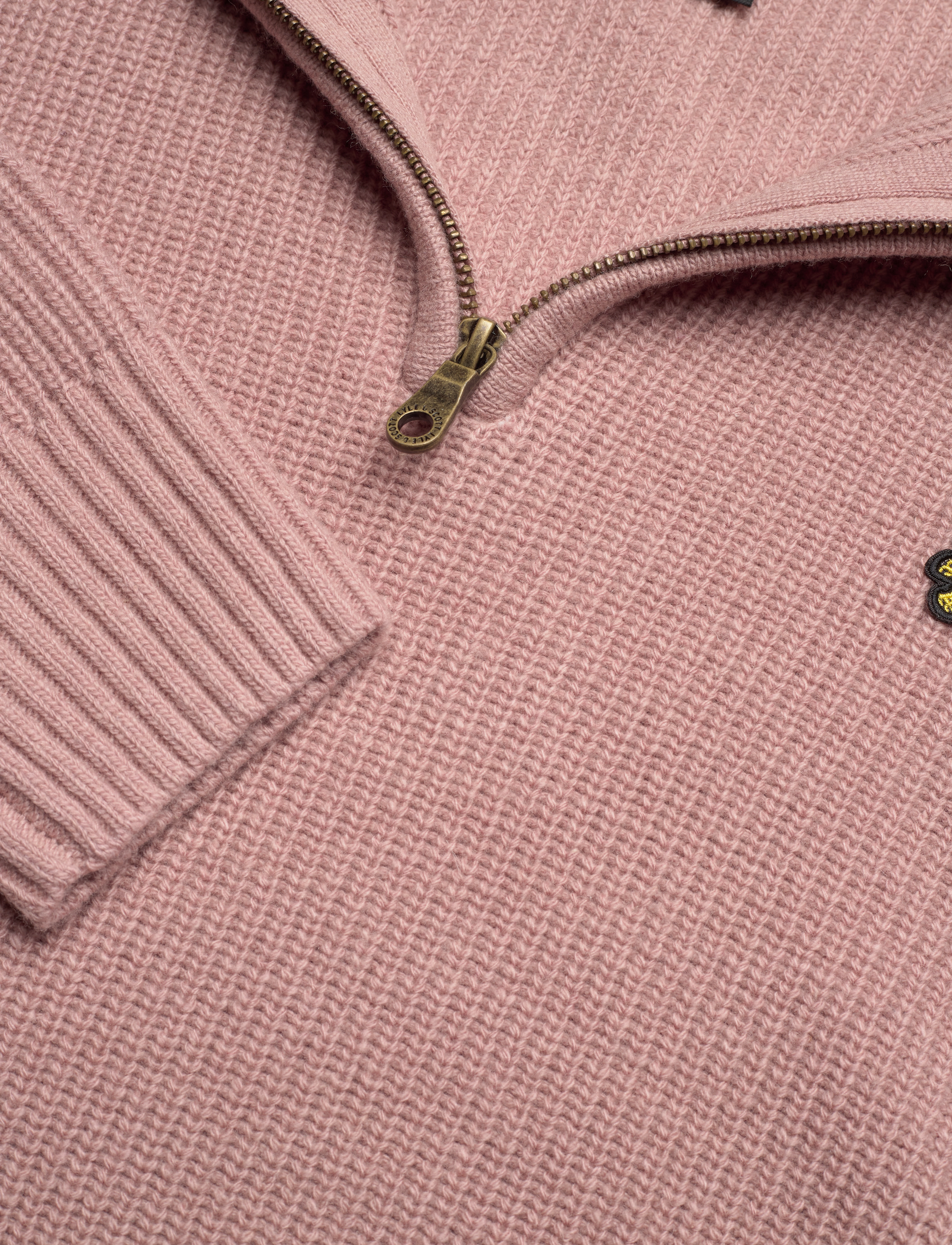 Lyle & Scott - Ribbed Quarter Zip Jumper - mauve dusk - 2