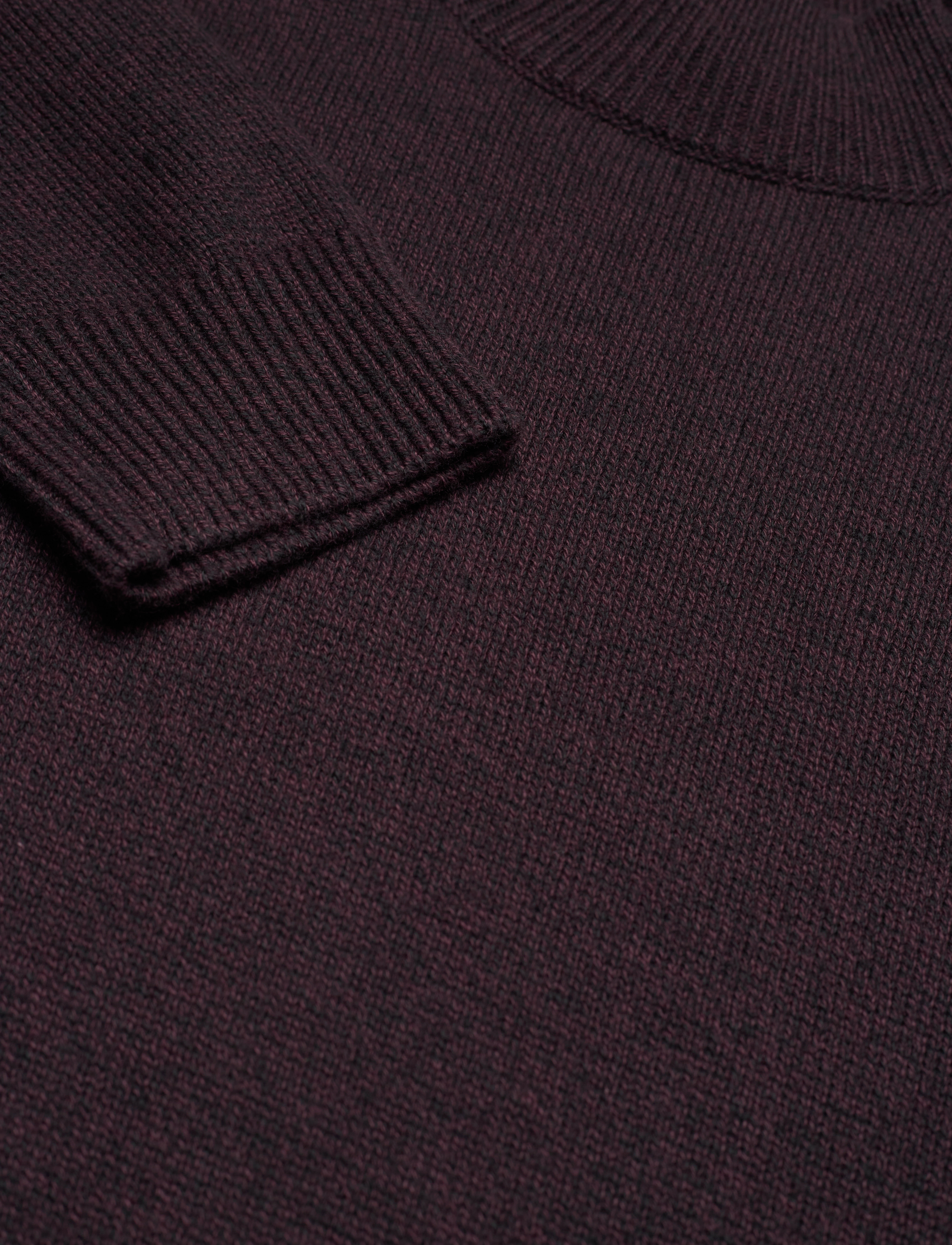 Lyle & Scott - Mouline Roll Neck Jumper - beetroot/jet black - 2