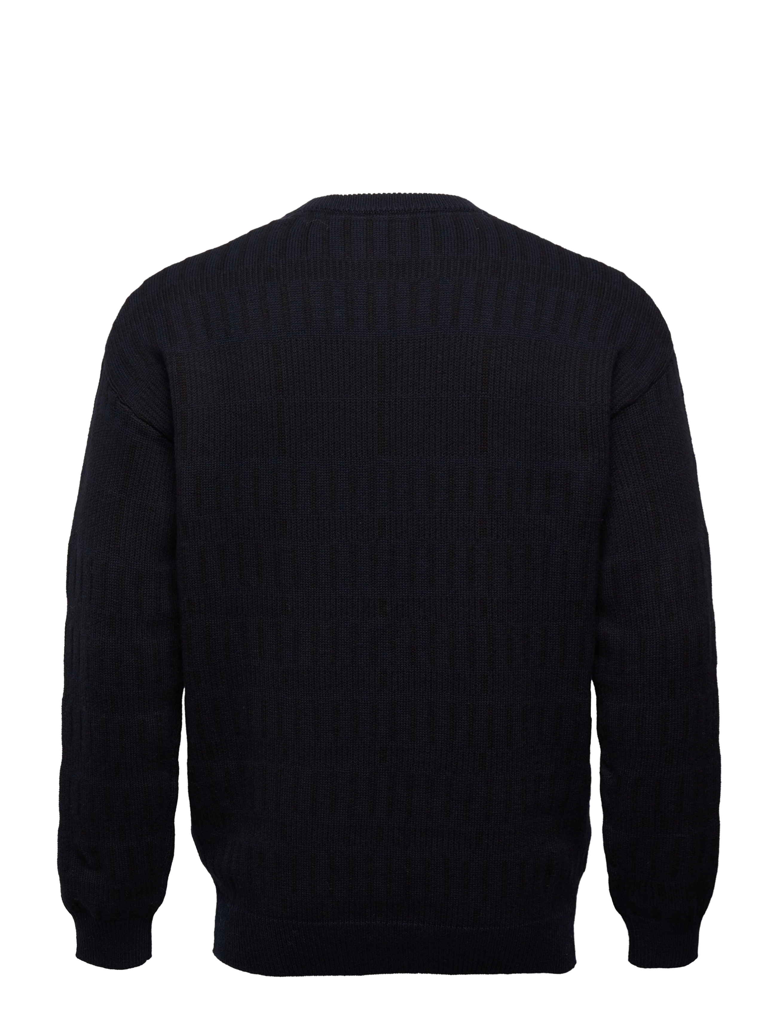 Lyle & Scott - Grid Knit Crew Neck - dark navy/jet black - 1