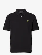 Textured Knitted Polo - JET BLACK