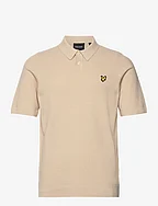 Textured Knitted Polo - SESAME