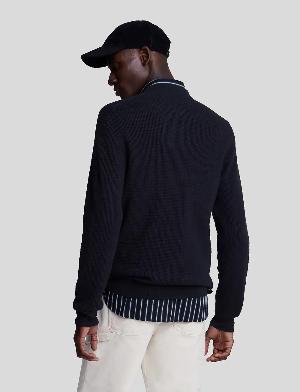 Lyle & Scott - Grid Knit Crew Neck Jumper - rundhalsad - dark navy - 3