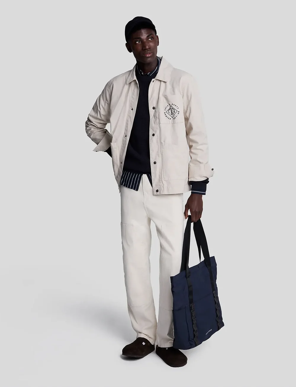 Lyle & Scott - Grid Knit Crew Neck Jumper - rundhalsad - dark navy - 4