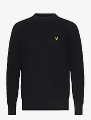 Lyle & Scott - Chevron Knit - knitted round necks - x002 black ice - 0