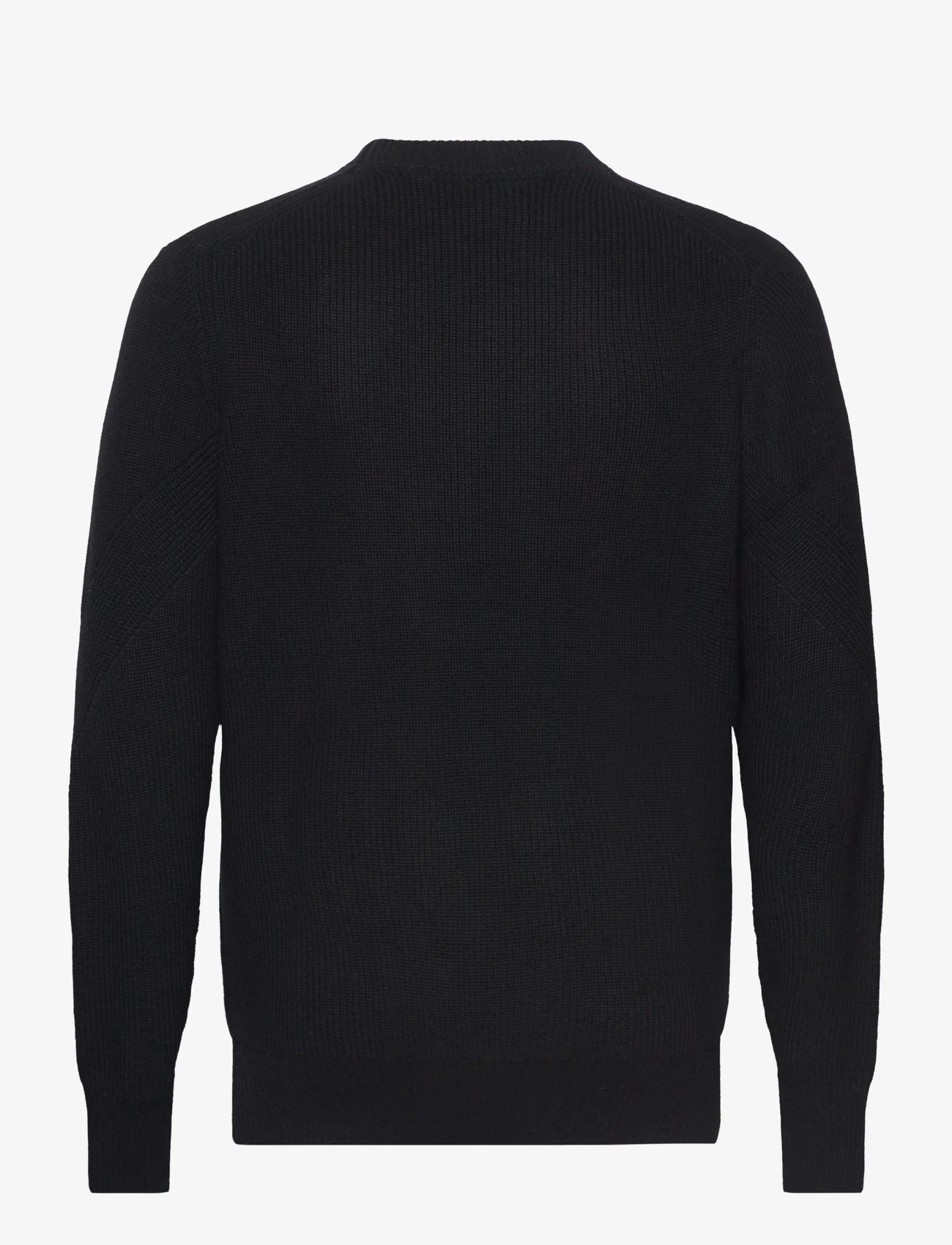 Lyle & Scott - Chevron Knit - knitted round necks - x002 black ice - 1