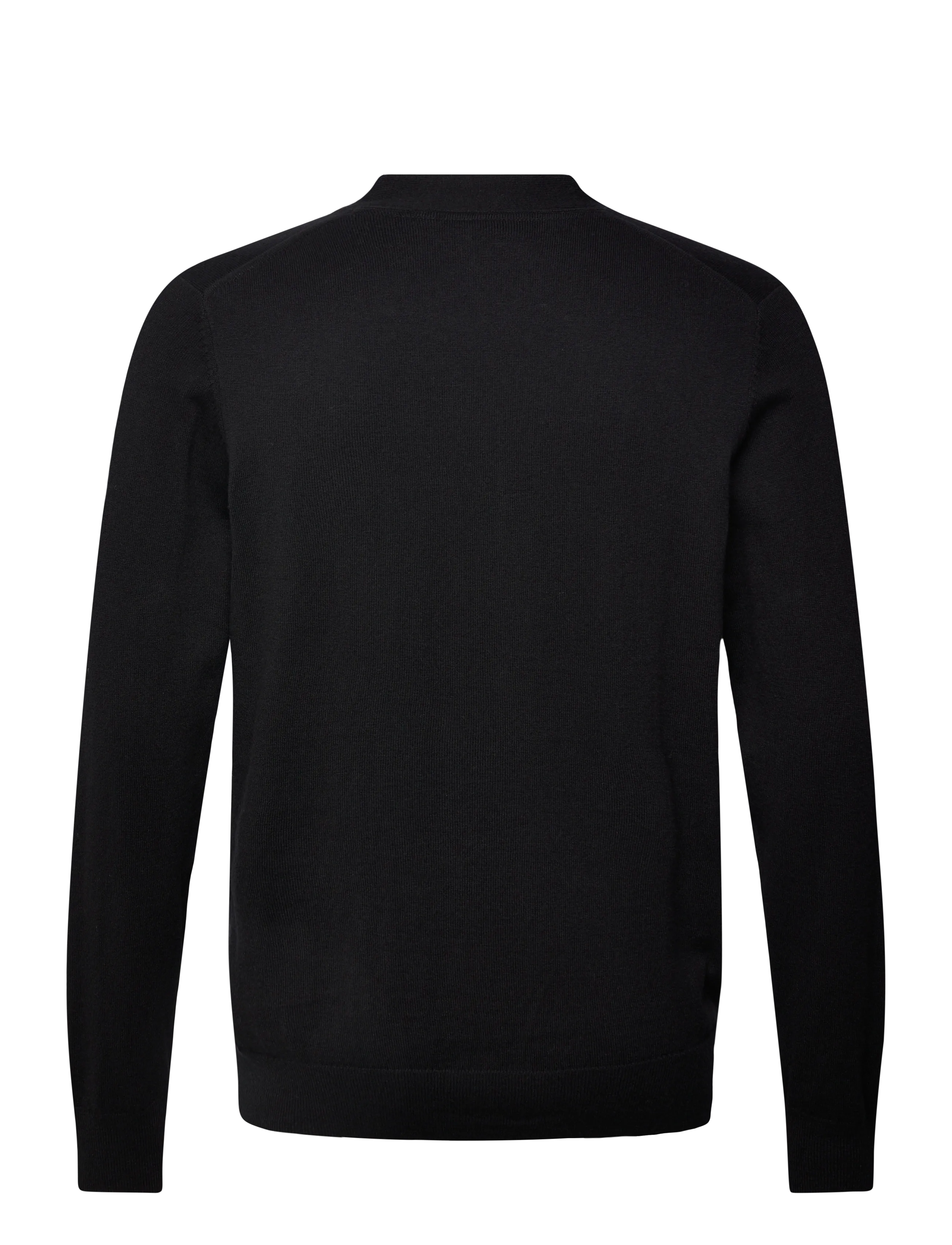 Lyle & Scott - Cotton Merino V Neck Cardigan - z865 jet black - 1