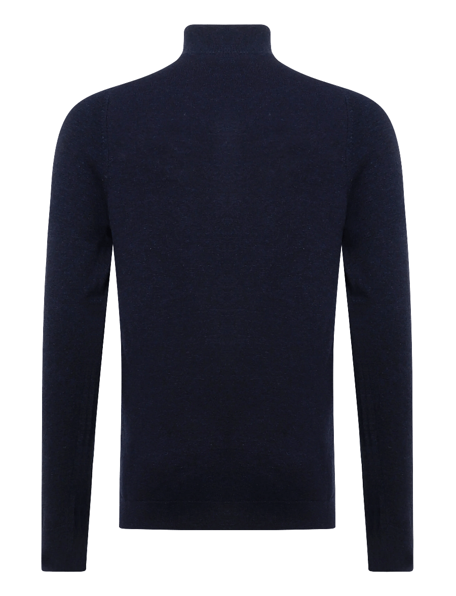 Lyle & Scott - Lambswool Blend Zip Through Cardigan - koftor - dark navy marl - 2