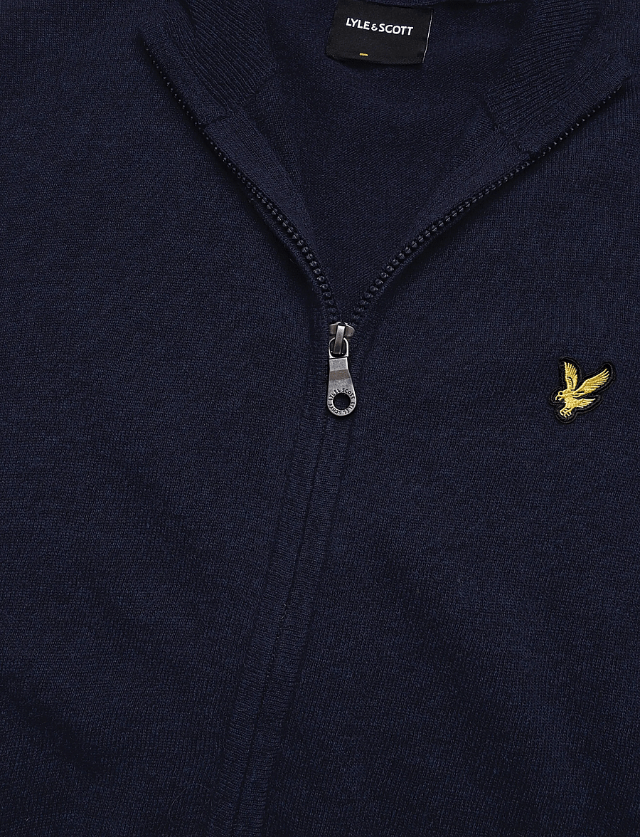 Lyle & Scott - Lambswool Blend Zip Through Cardigan - koftor - dark navy marl - 5