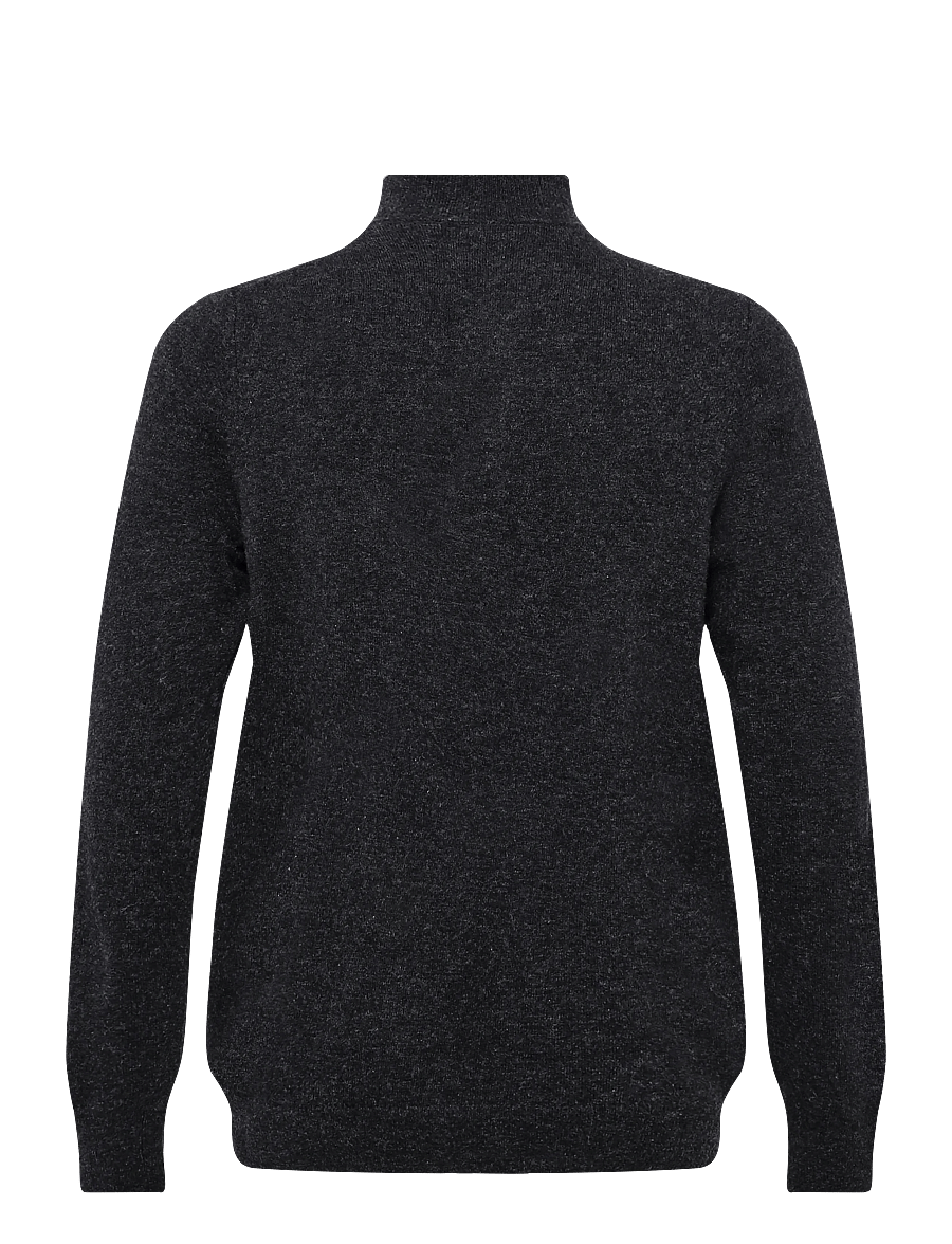Lyle & Scott - Lambswool Blend Zip Through Cardigan - cardigans - jet black marl - 2